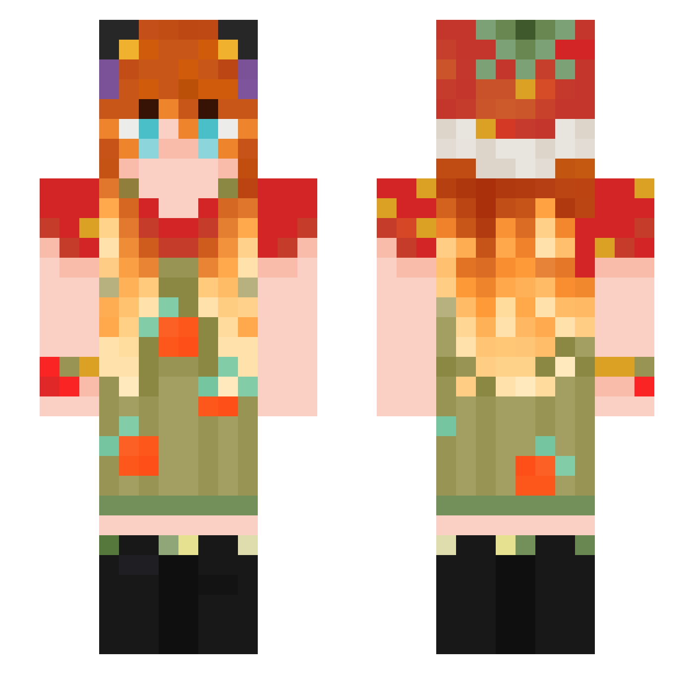 Noronooa Minecraft skin, front and back view