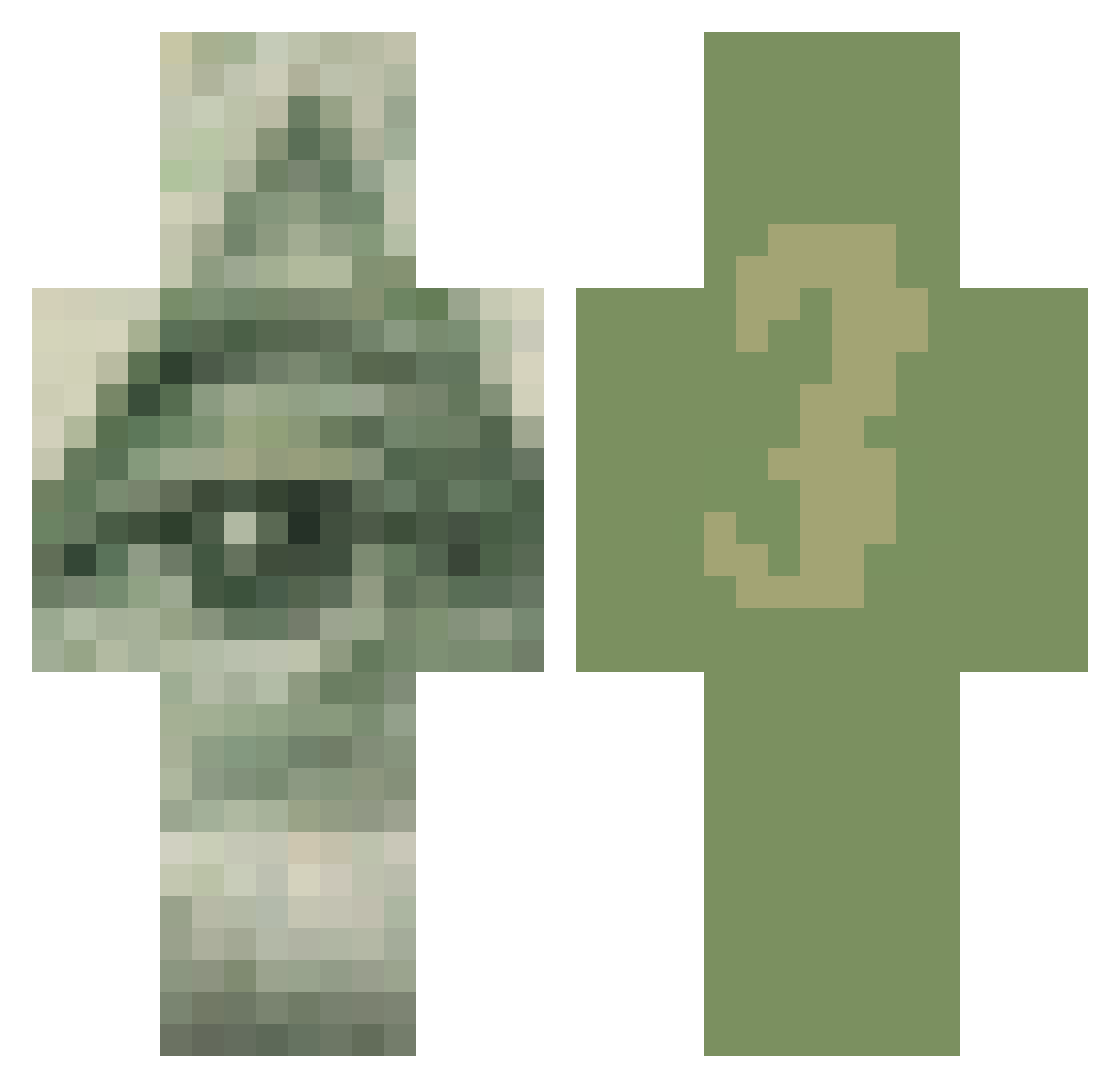SuperSilverT79 Minecraft skin, front and back view