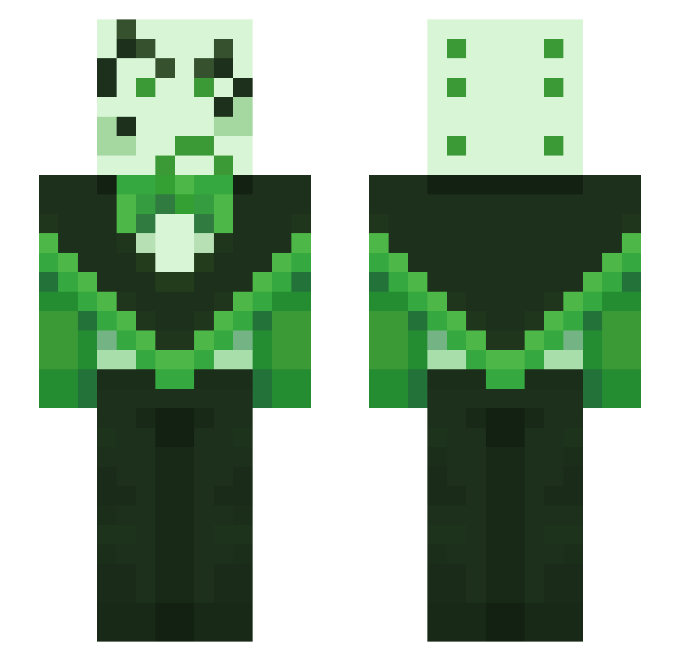 atticuswowzers Minecraft skin, front and back view