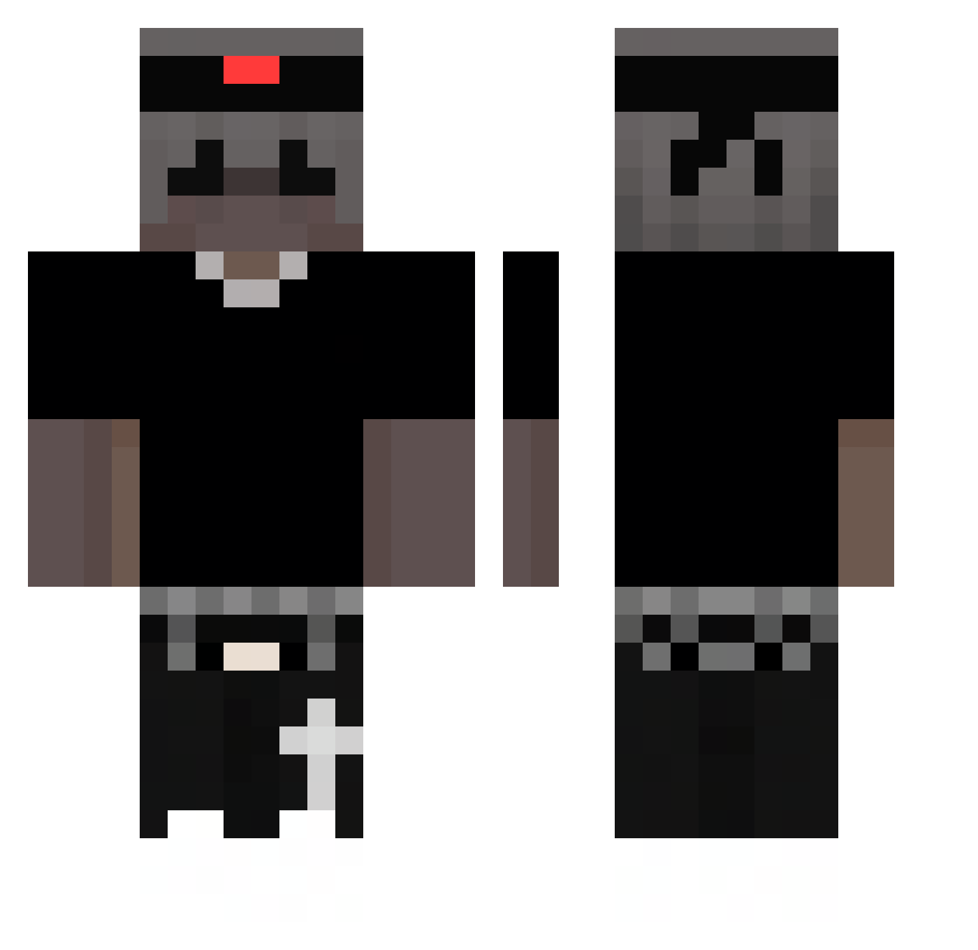 razLL Minecraft skin, front and back view
