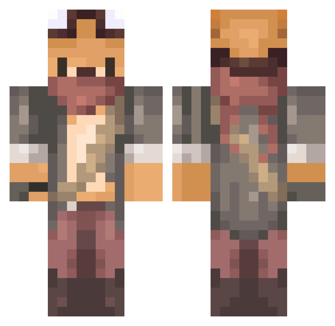 Nightzio Minecraft skin, front and back view