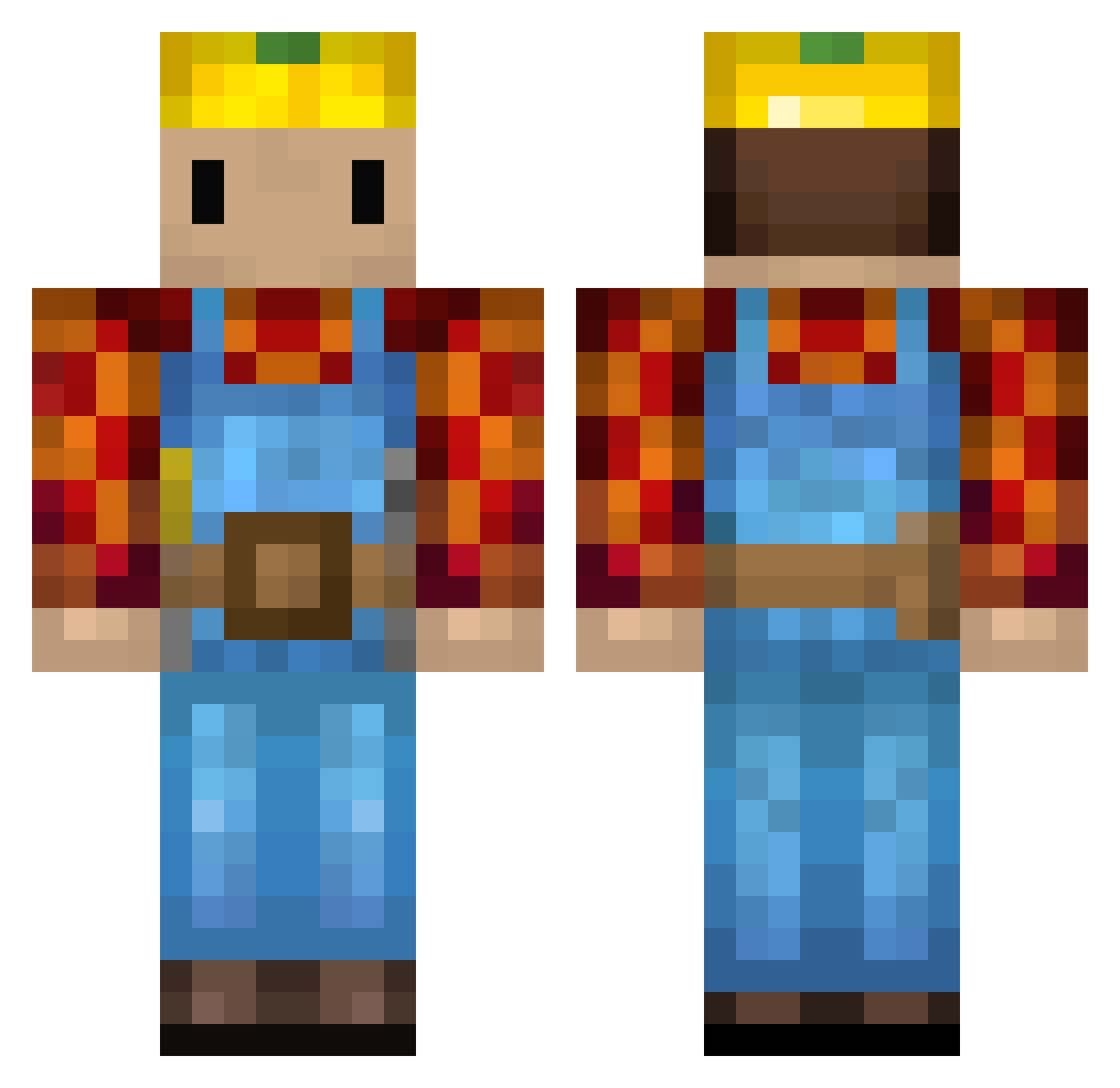 SchmellyWilley Minecraft skin, front and back view
