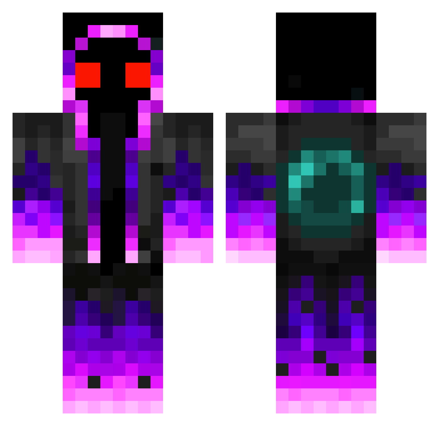 Kyrokeke Minecraft skin, front and back view
