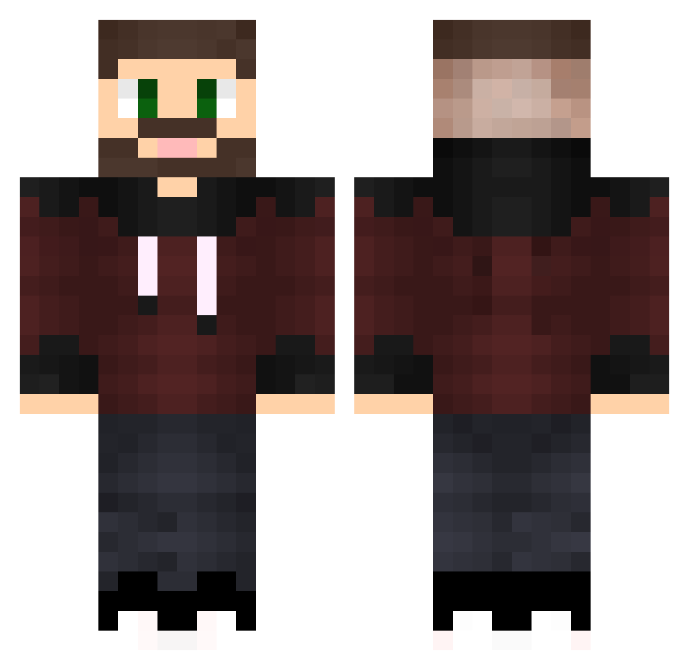 BeardKing Minecraft skin, front and back view