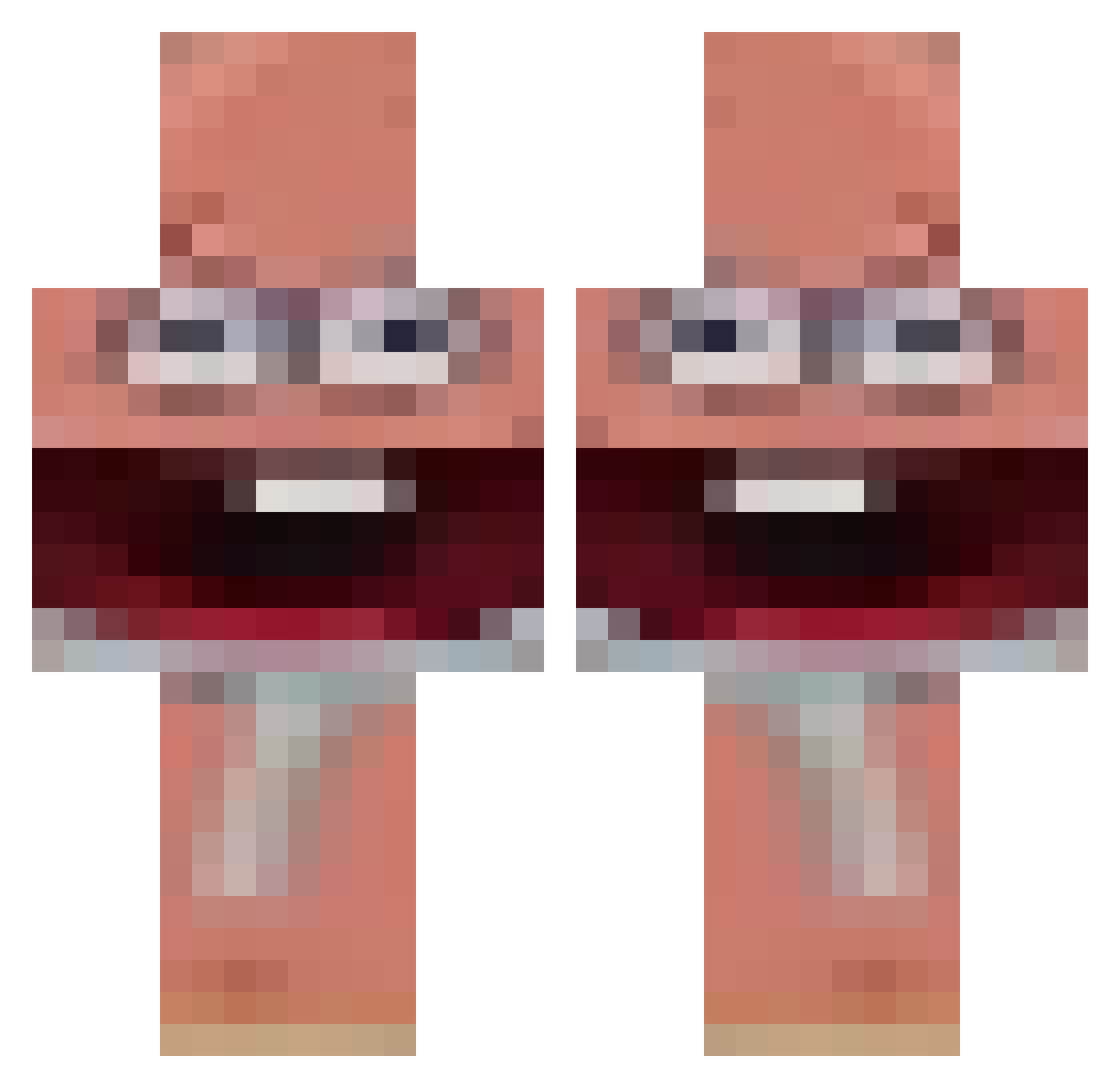 Meetwo00 Minecraft skin, front and back view