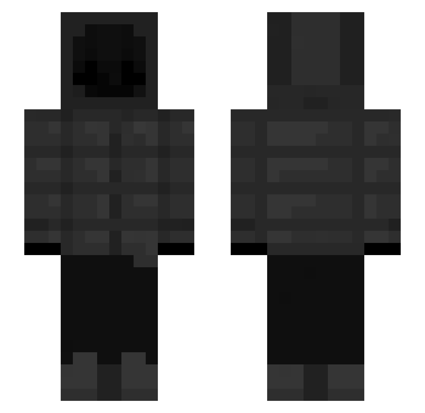 Grinberg Minecraft skin, front and back view