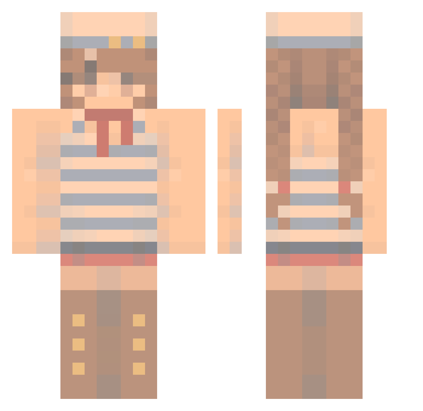 juriiiiiiiiiiii Minecraft skin, front and back view