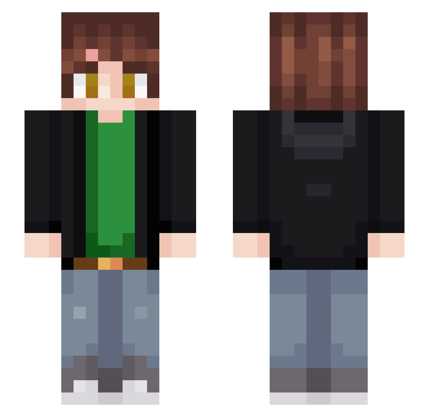 FreemanRlz Minecraft skin, front and back view