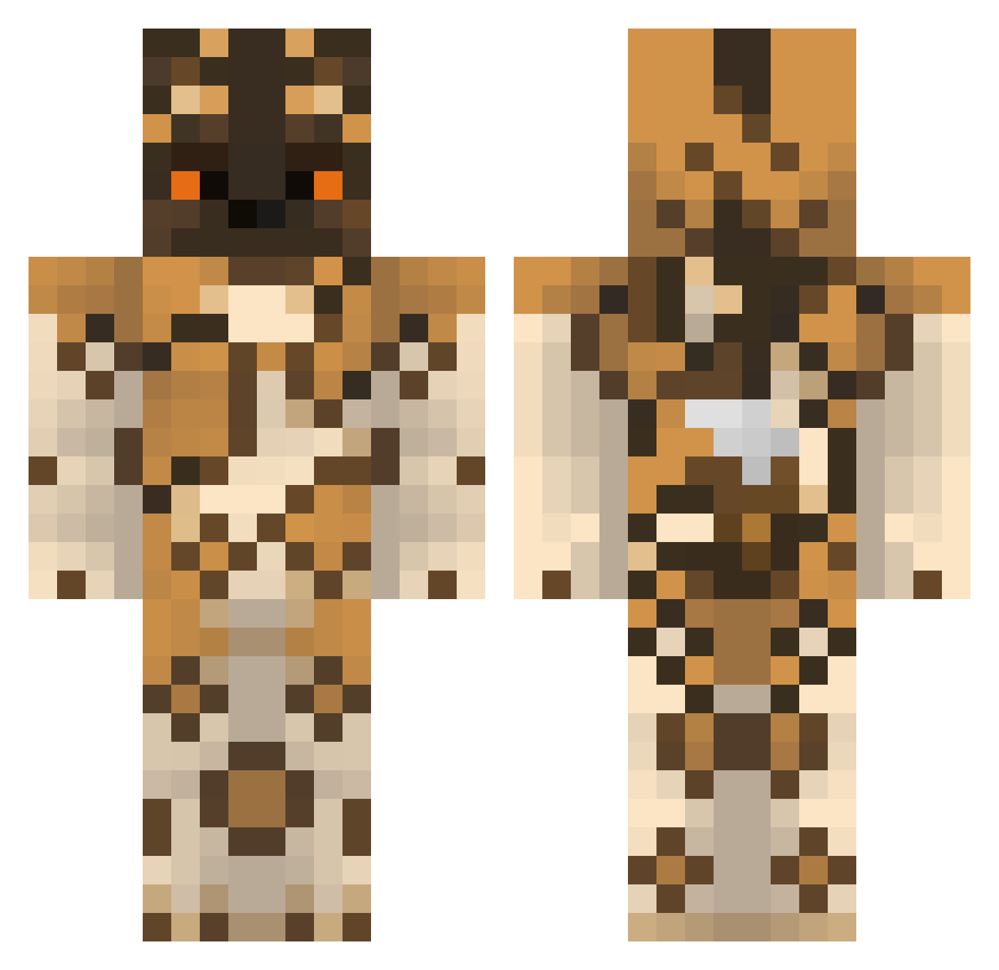 Flolfiest Minecraft skin, front and back view