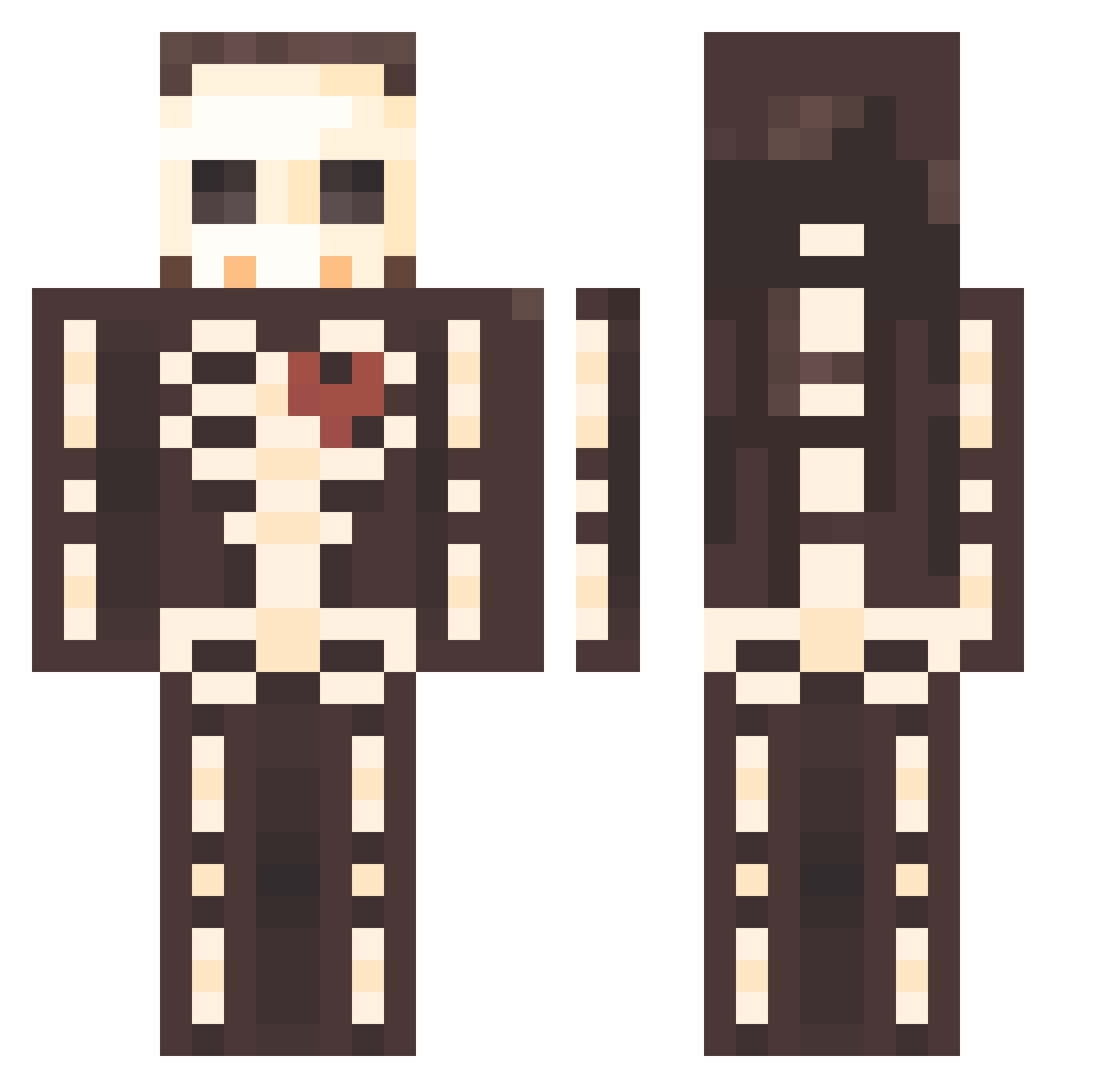 PapaTomTV Minecraft skin, front and back view