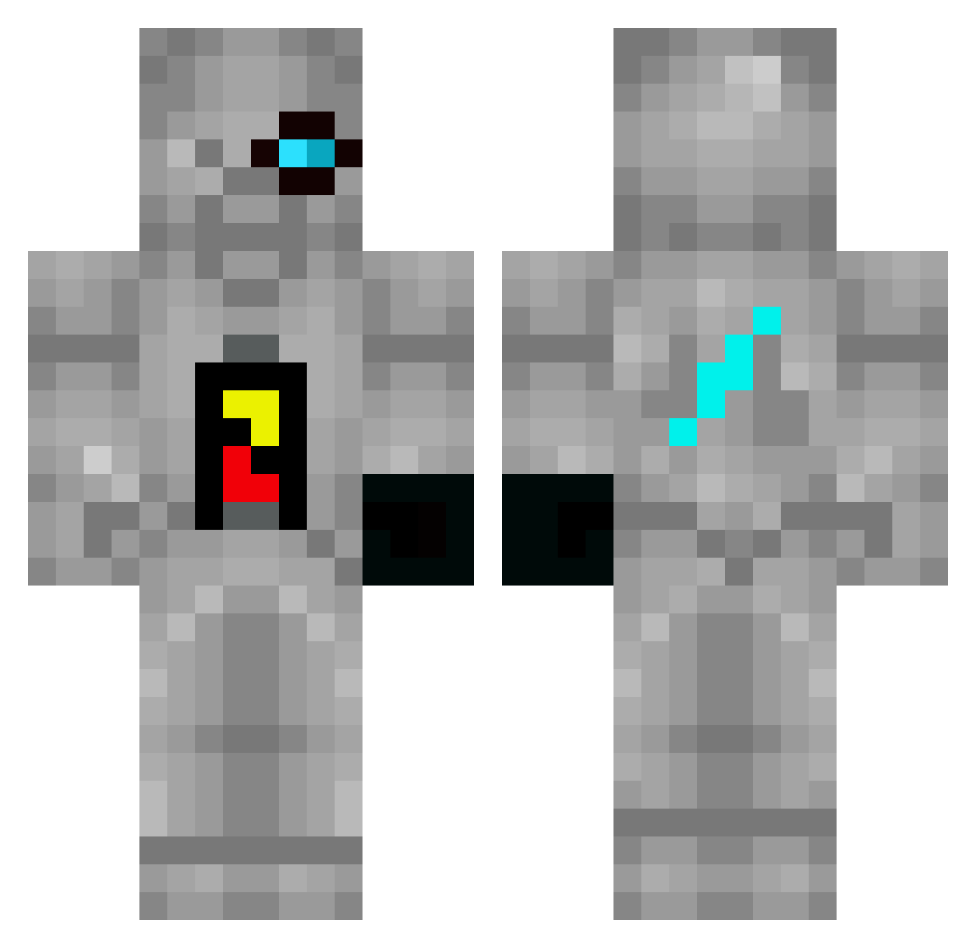 Maskqs13 Minecraft skin, front and back view