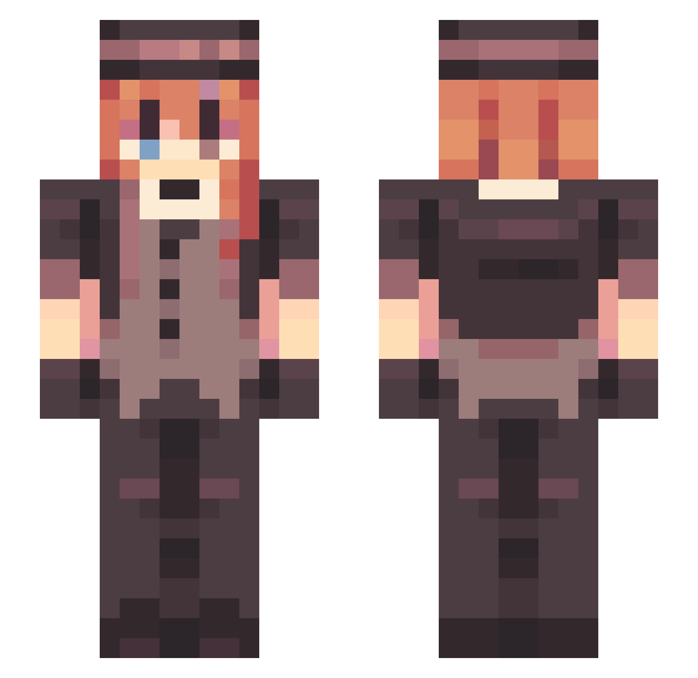 ihave11days2live Minecraft skin, front and back view