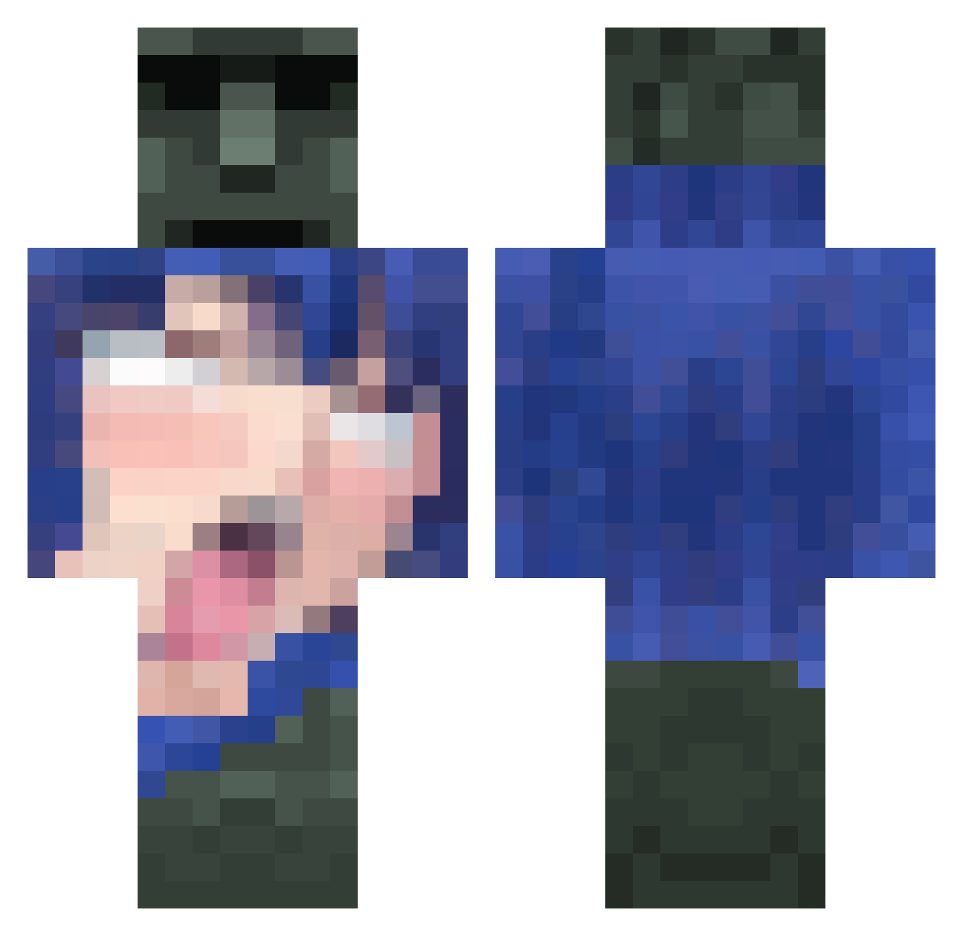 HefinOJ Minecraft skin, front and back view