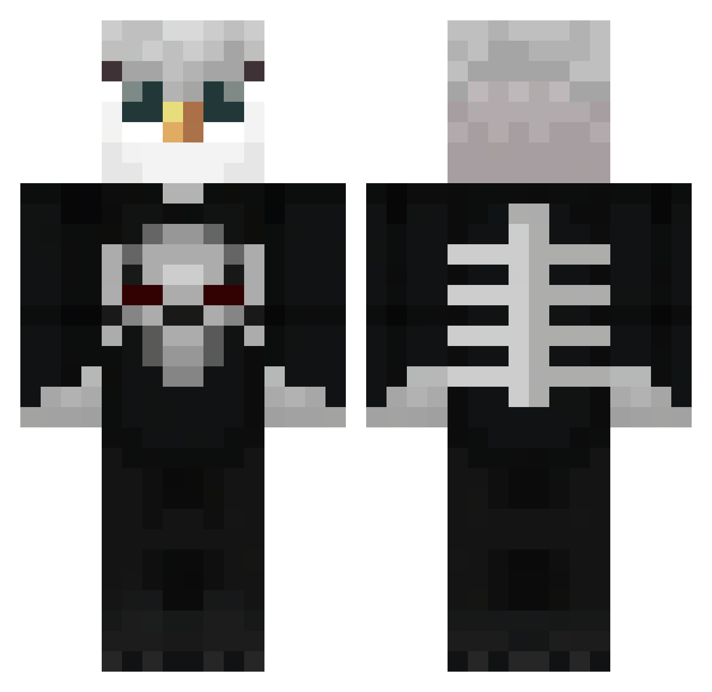 Shaimu Minecraft skin, front and back view