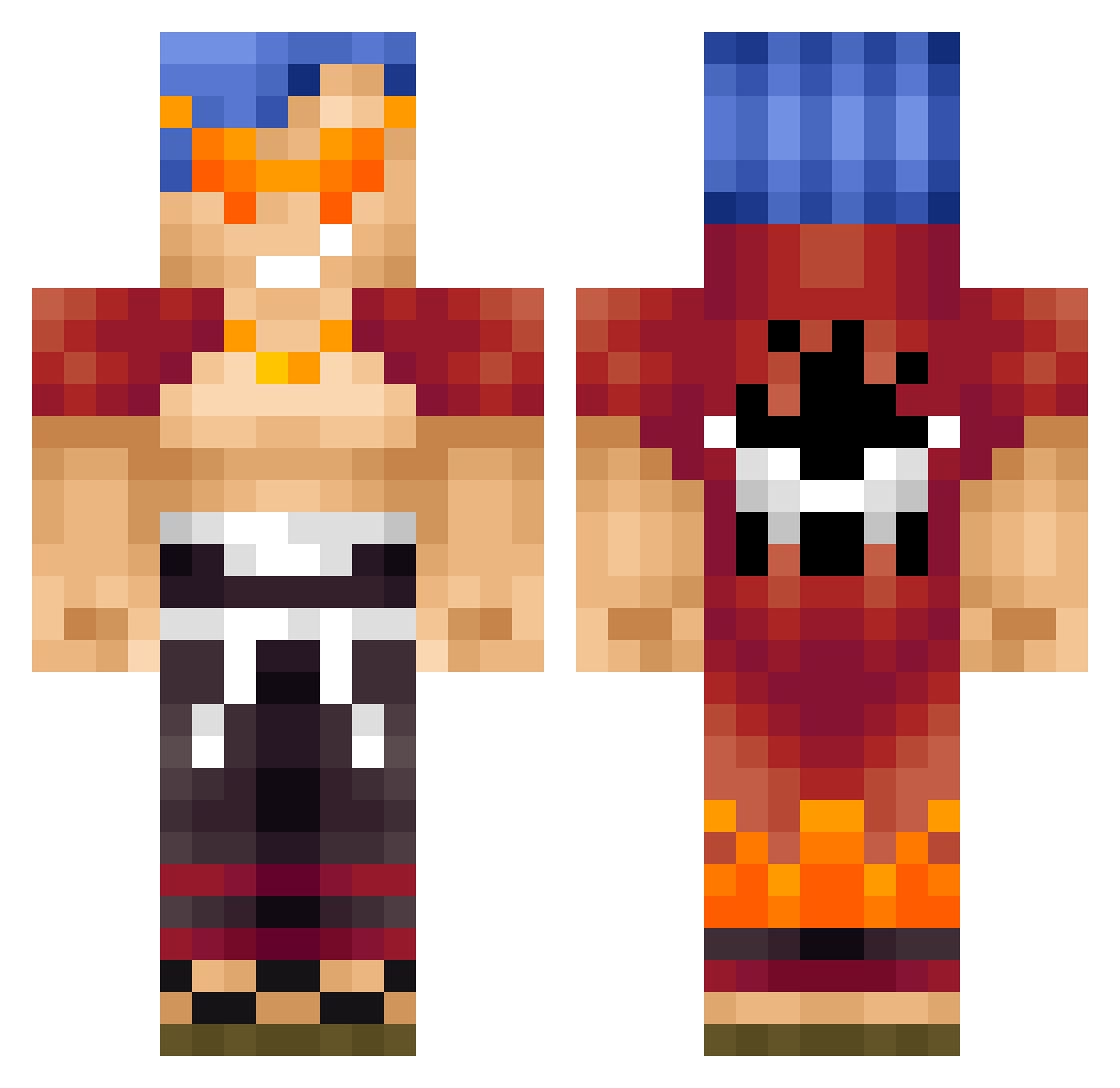 Karur0su Minecraft skin, front and back view