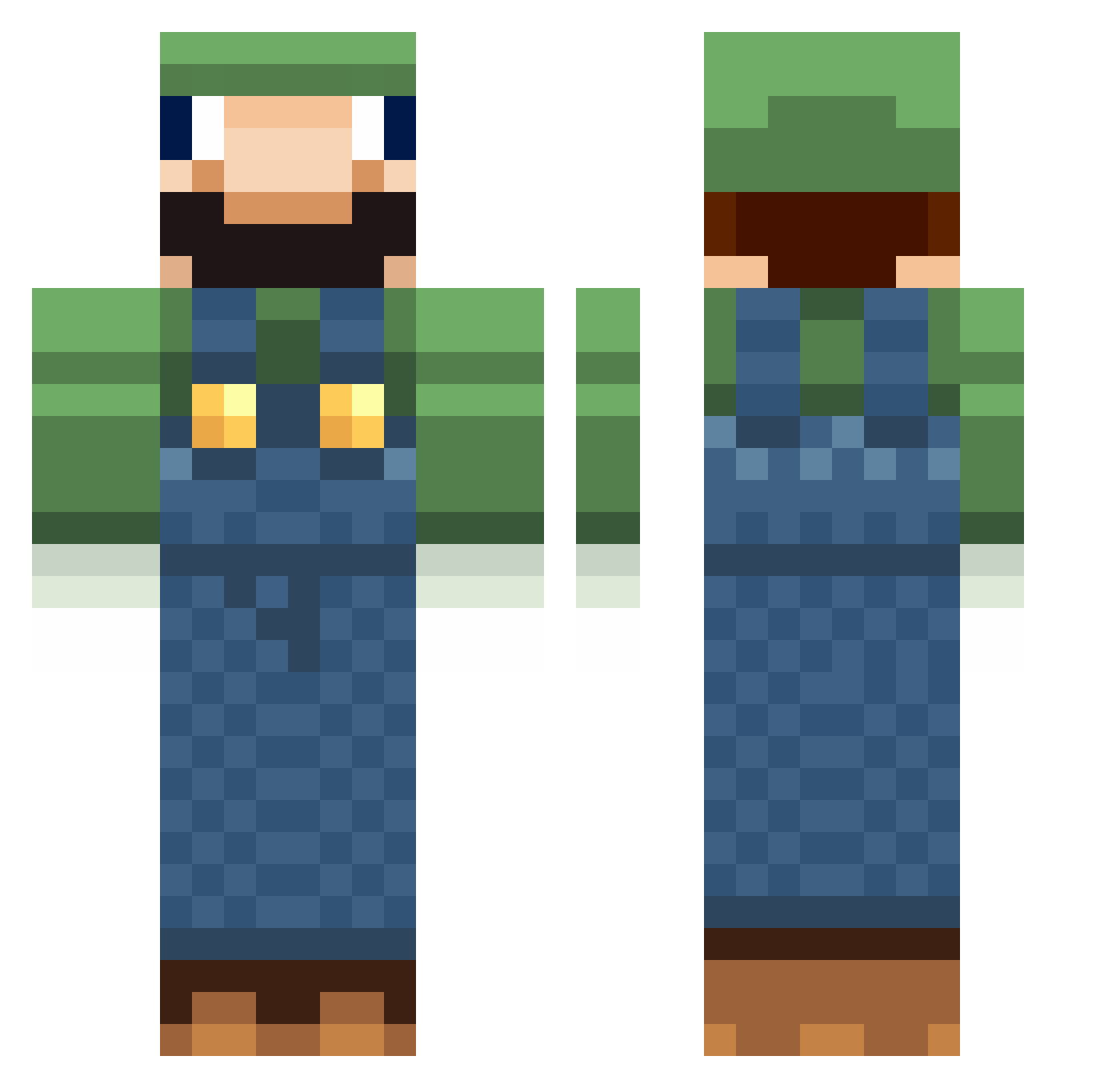 RatataDFossa Minecraft skin, front and back view