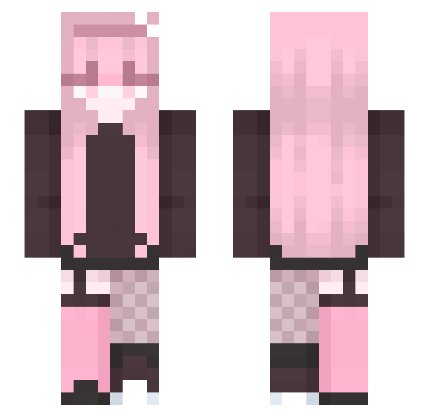 NonsenseReal Minecraft skin, front and back view