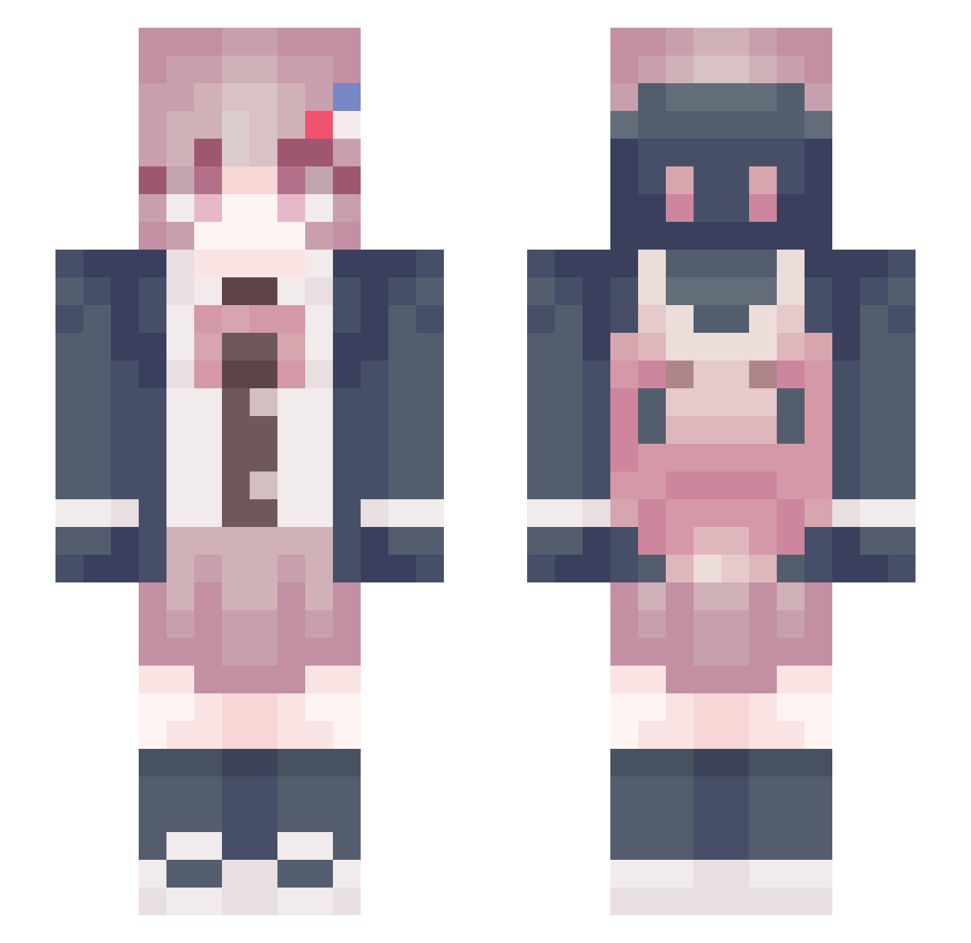 FlowerOfMoon Minecraft skin, front and back view