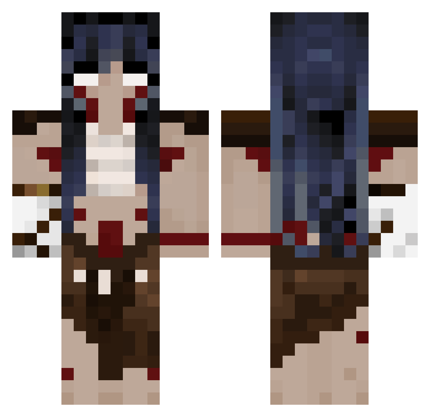 sho0k4 Minecraft skin, front and back view