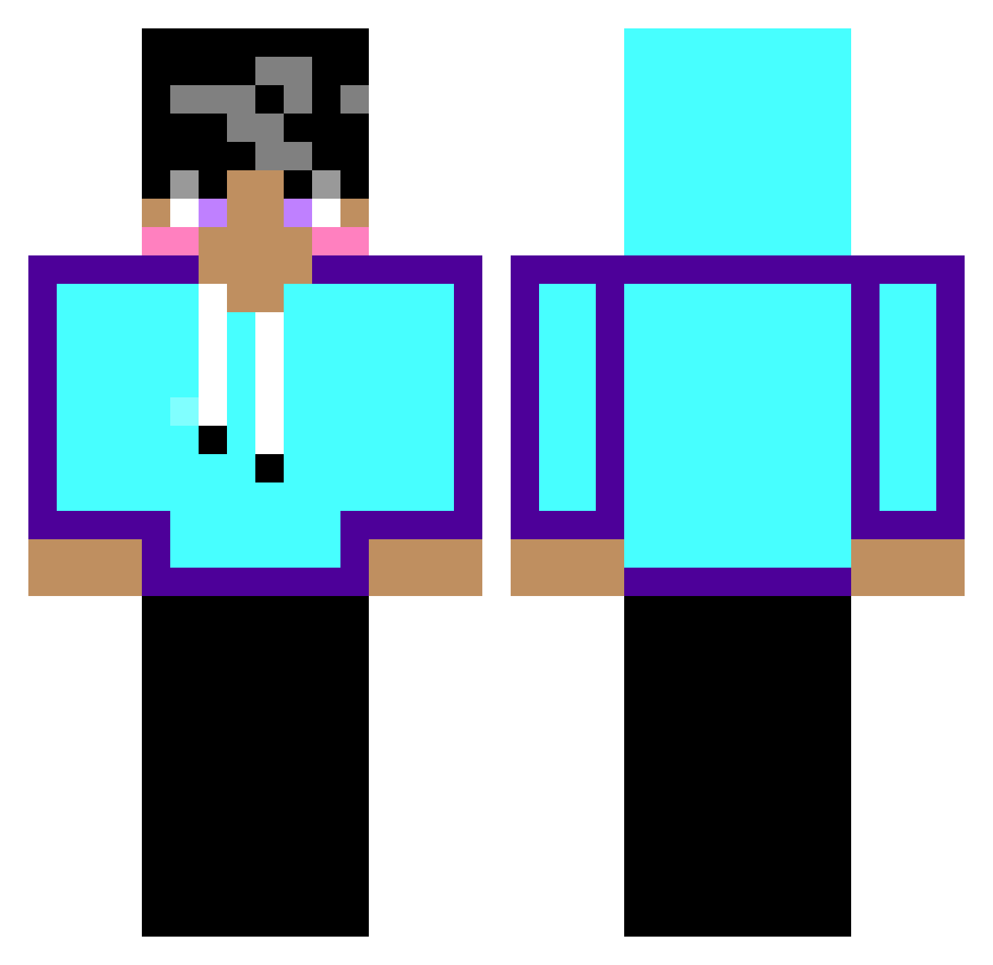 tkfkdsd Minecraft skin, front and back view