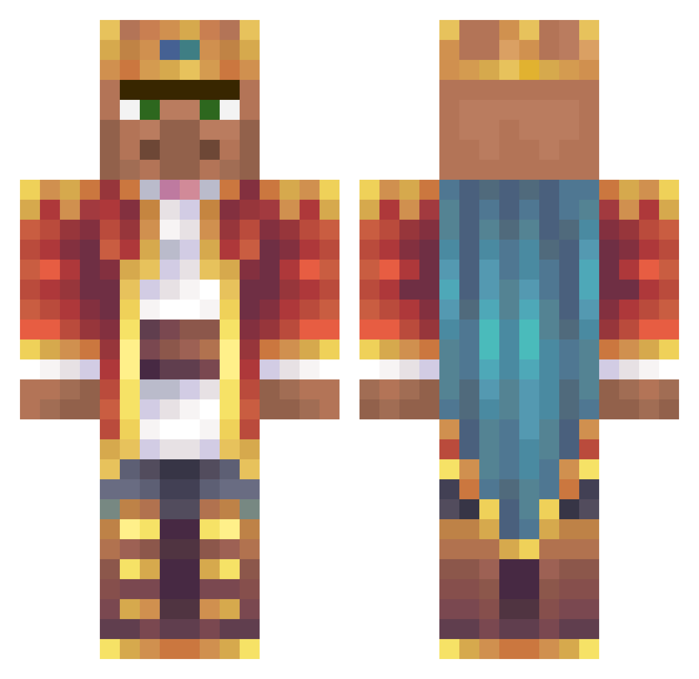 lemakos Minecraft skin, front and back view