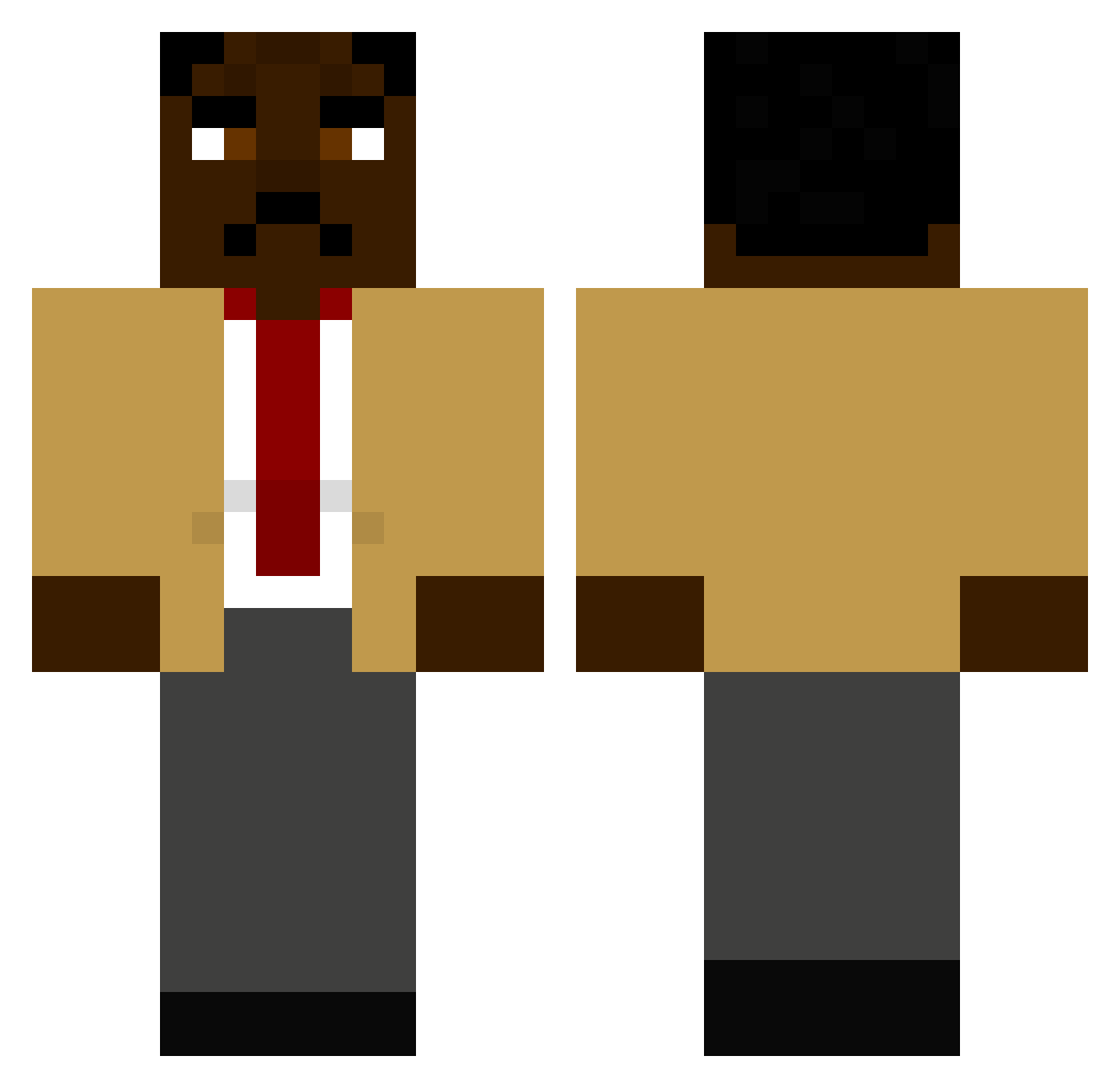 SudsG Minecraft skin, front and back view