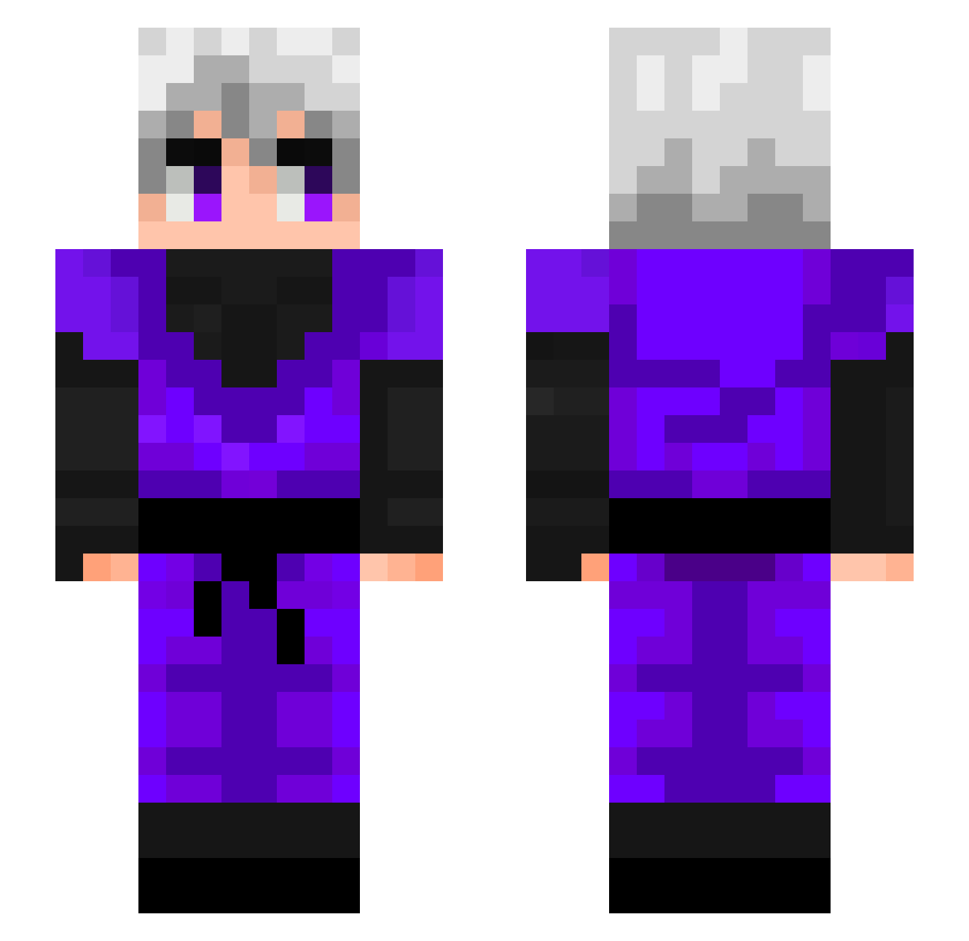 snuie Minecraft skin, front and back view