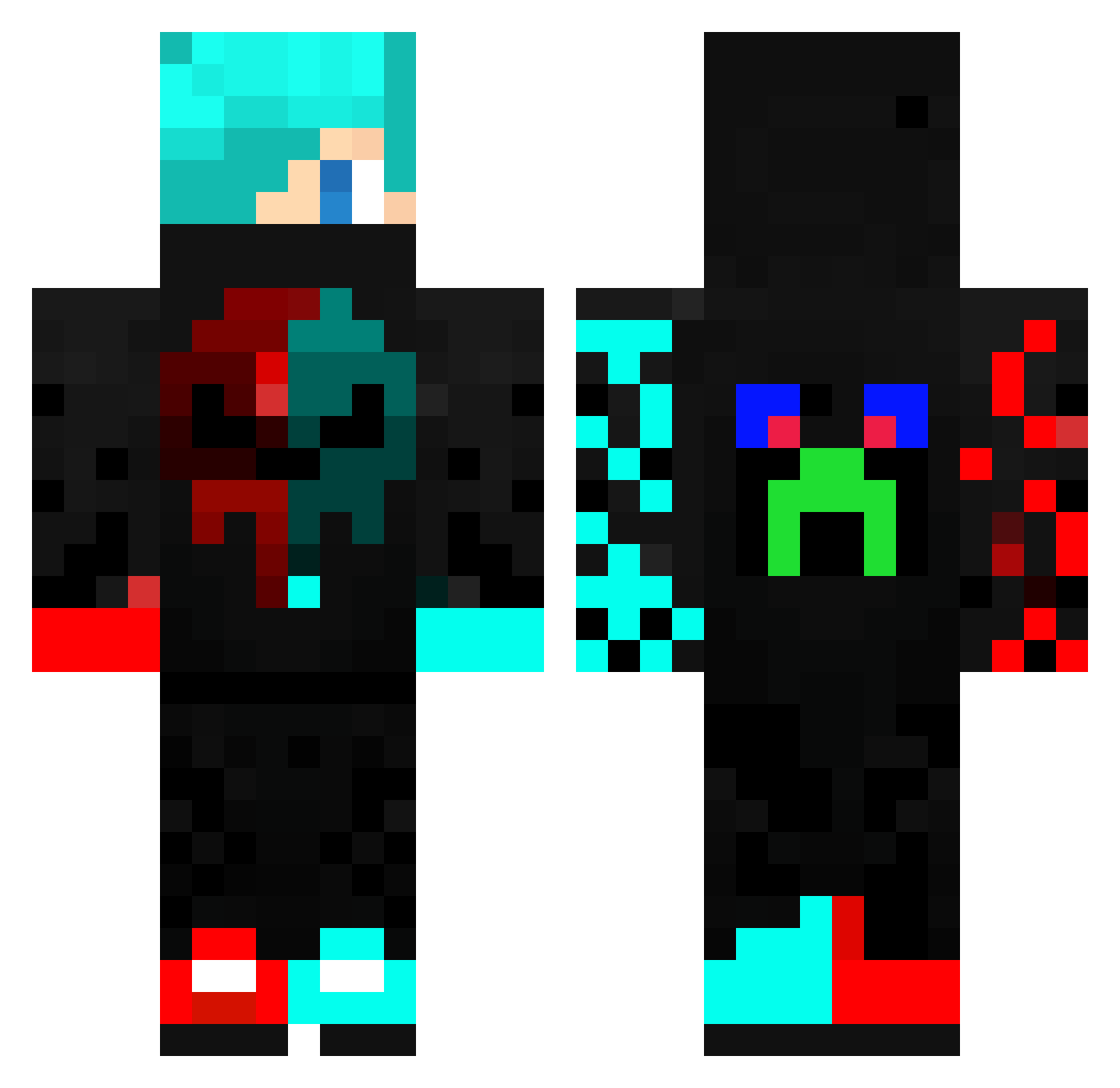 Not_kingsharana Minecraft skin, front and back view