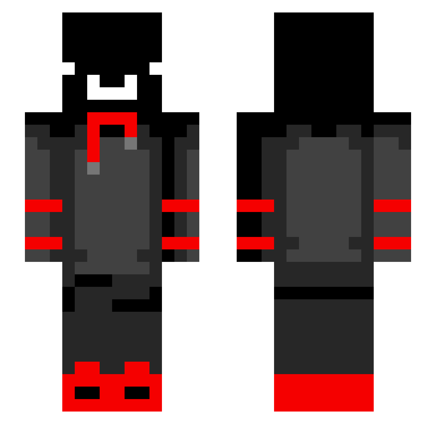 BiopticRaptor13 Minecraft skin, front and back view