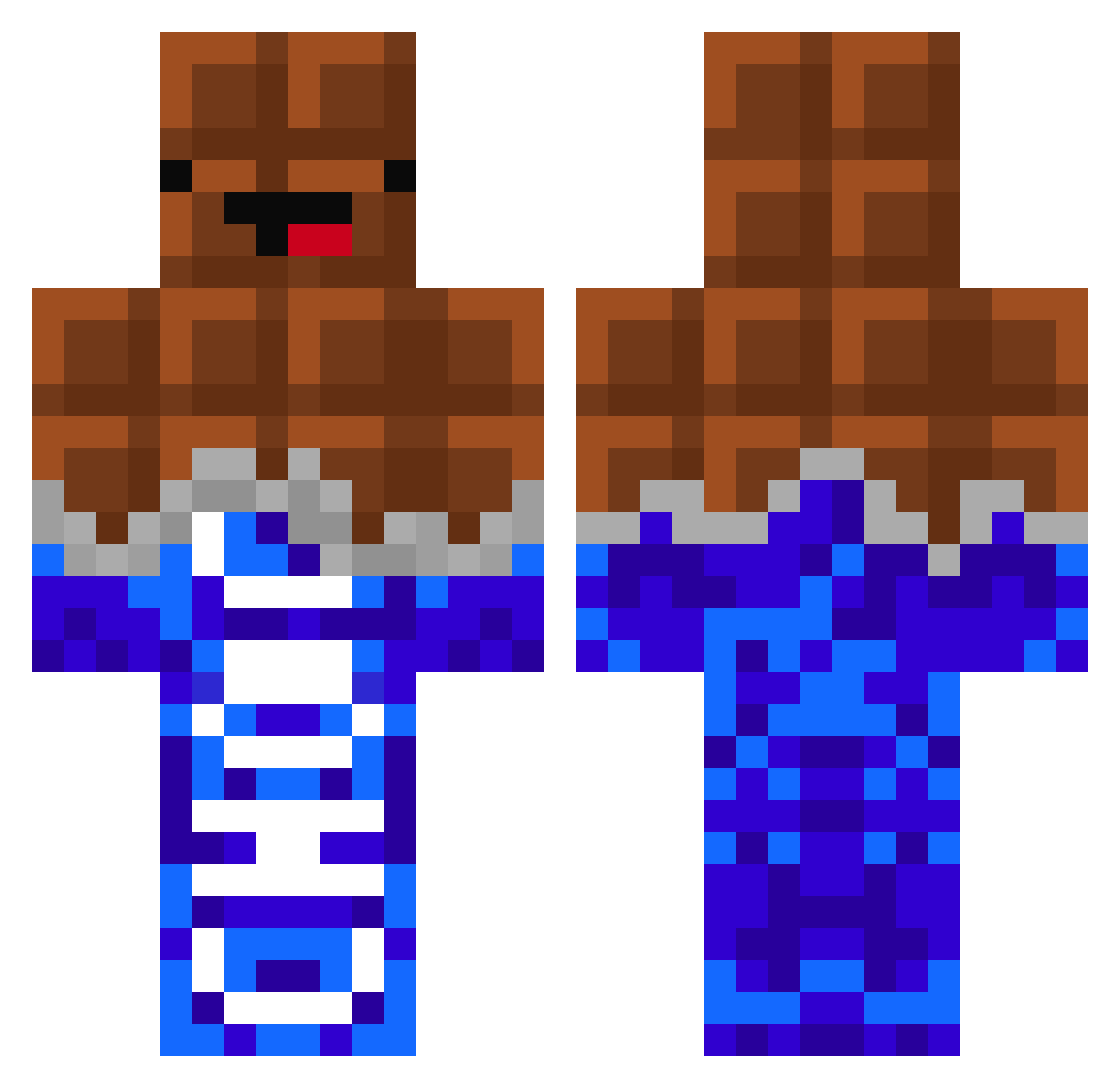 Meereche Minecraft skin, front and back view