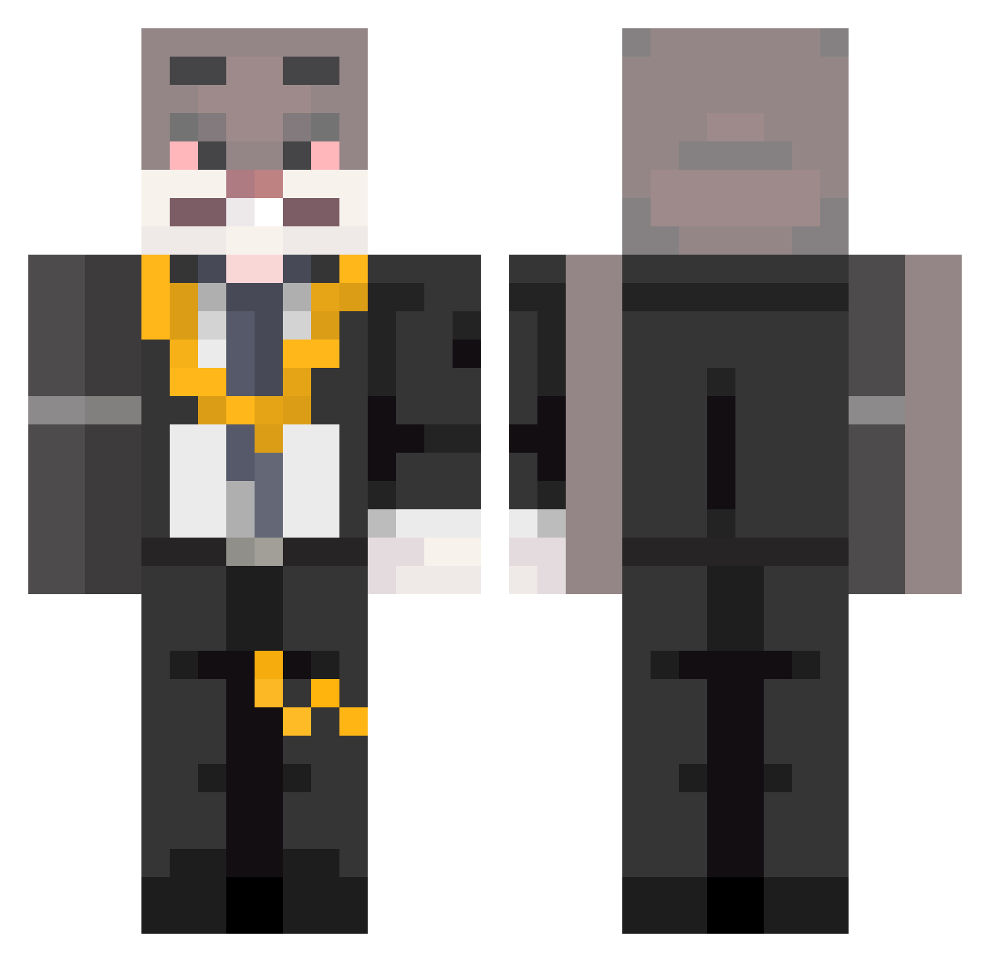 Sivosh Minecraft skin, front and back view