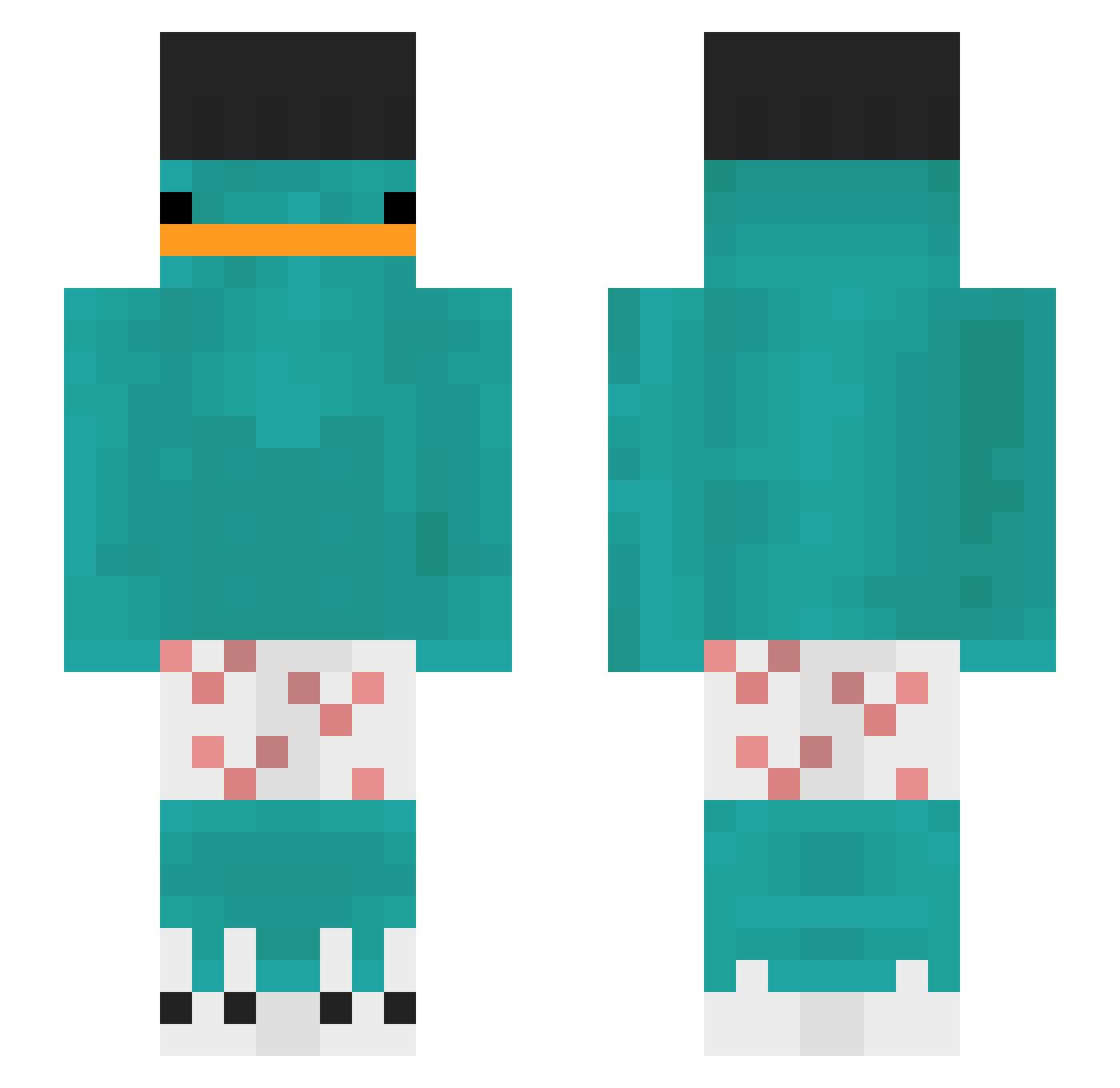 Shu0518 Minecraft skin, front and back view