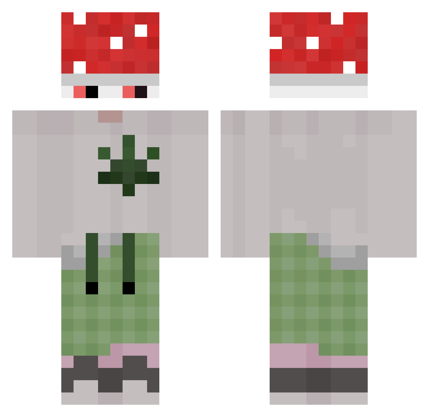 ashevibes Minecraft skin, front and back view