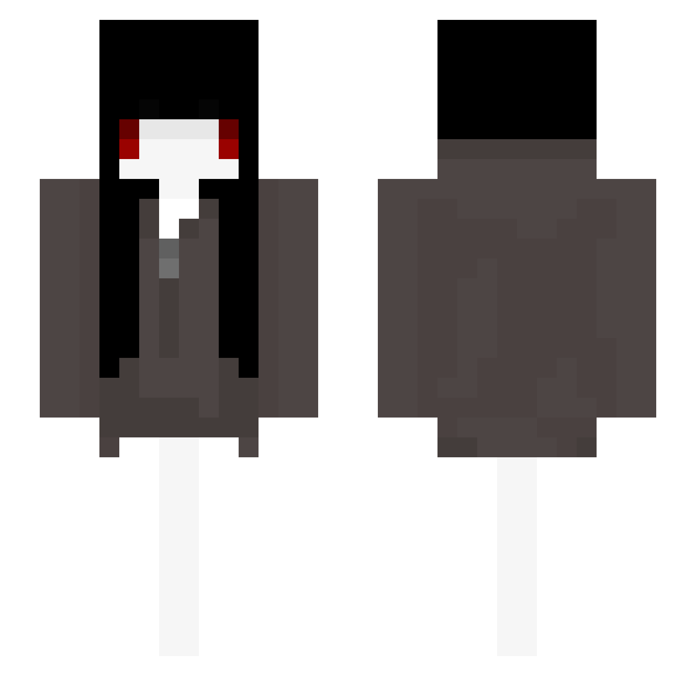 fromt Minecraft skin, front and back view