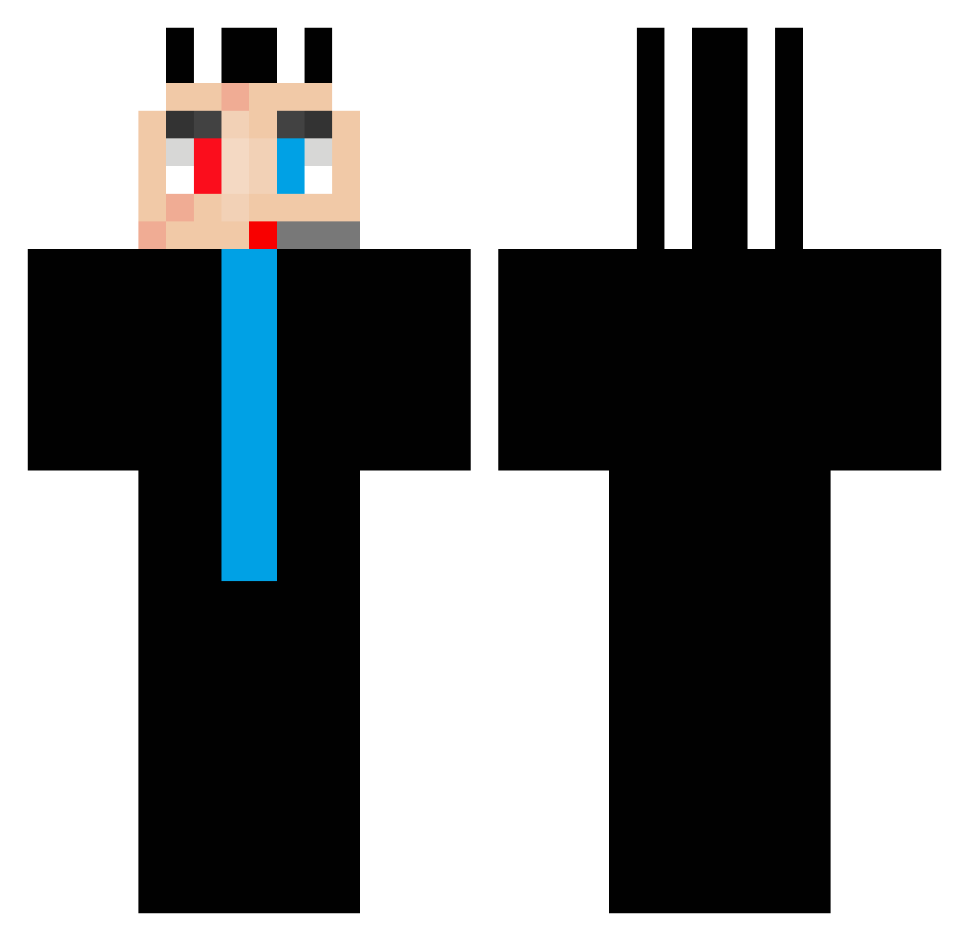 yanqingpangpang Minecraft skin, front and back view