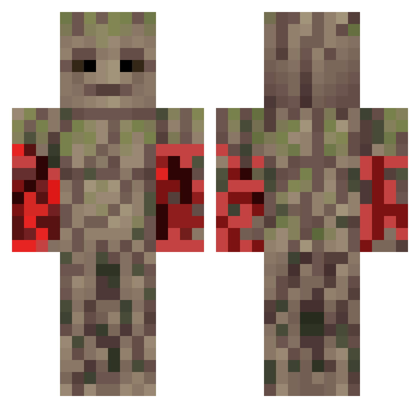 R1uzz Minecraft skin, front and back view