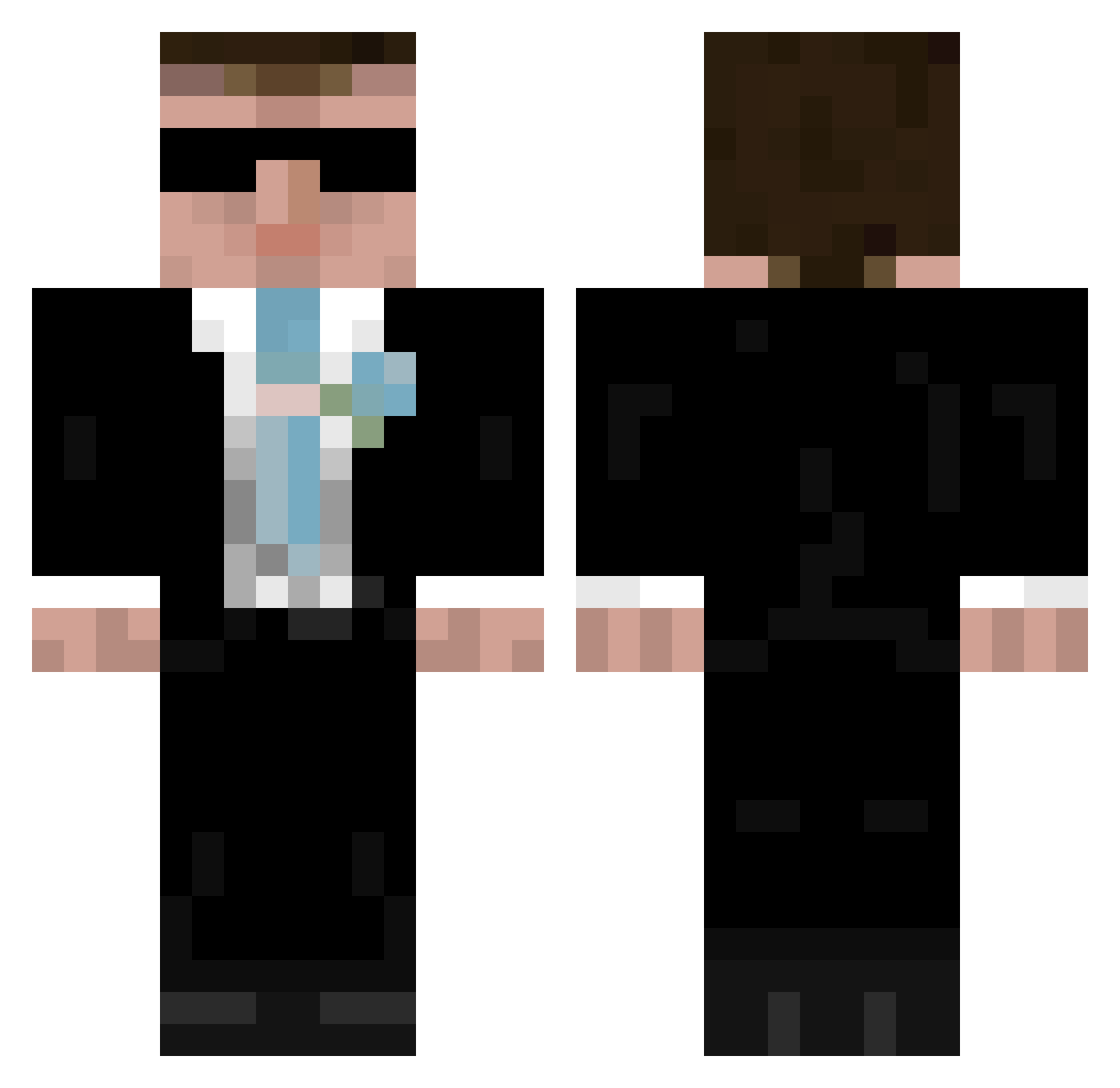 Jedi2005 Minecraft skin, front and back view
