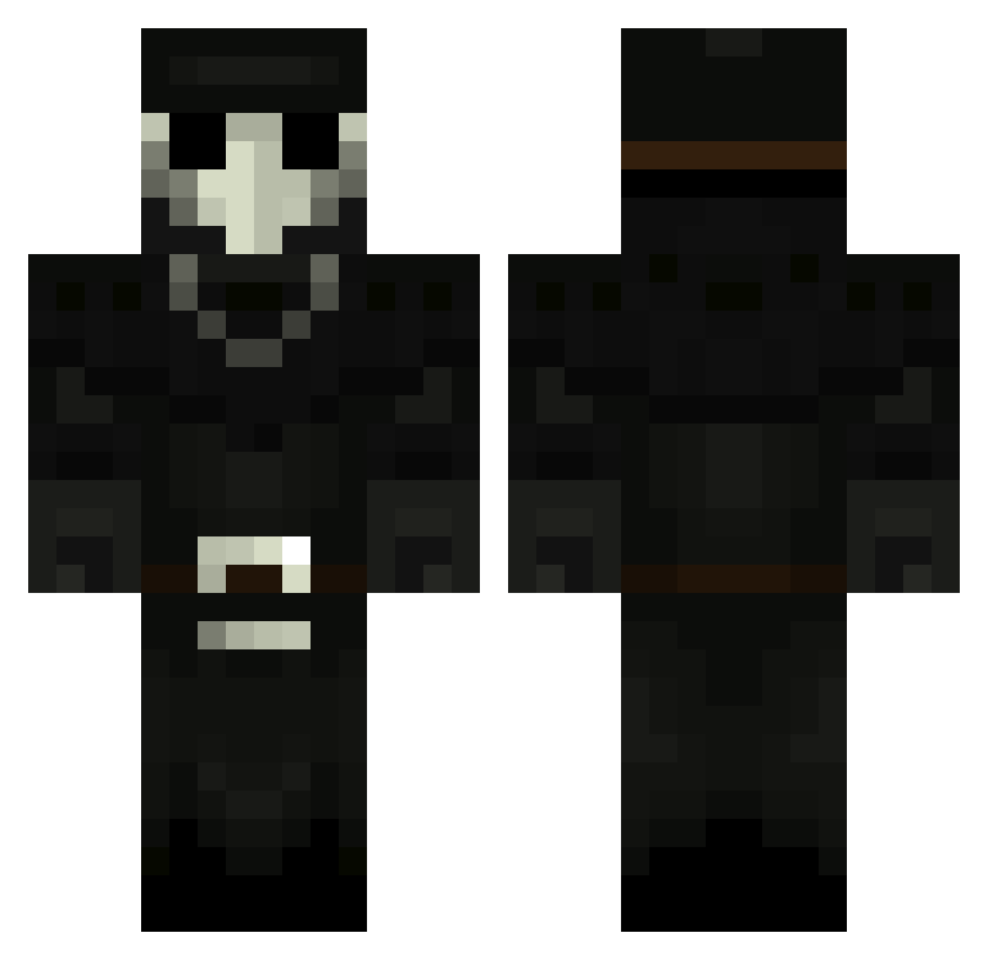 QuerriCodeQR Minecraft skin, front and back view