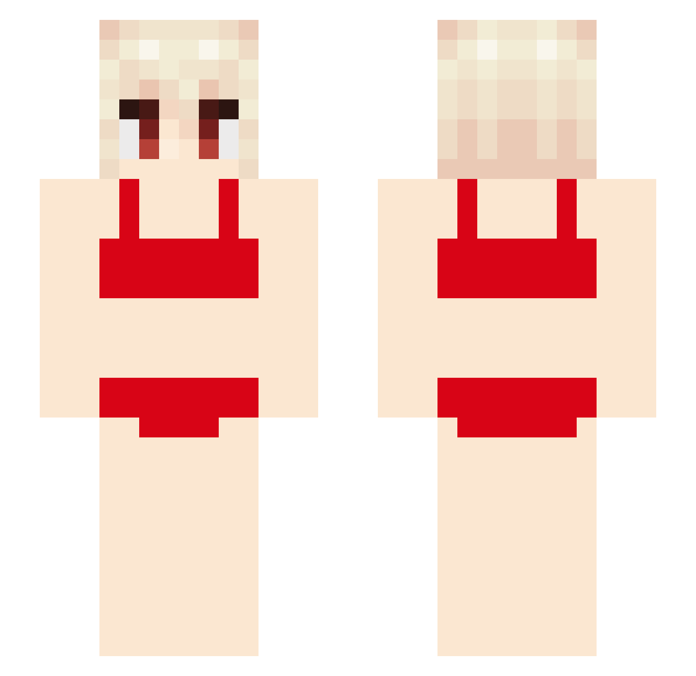 61636 Minecraft skin, front and back view