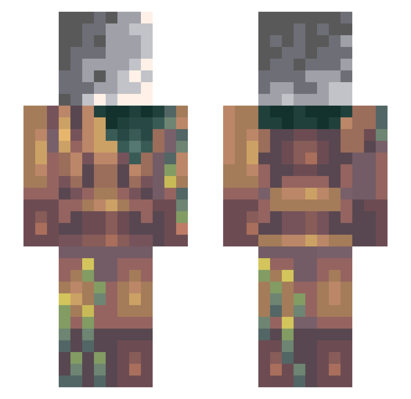 Valbara Minecraft skin, front and back view