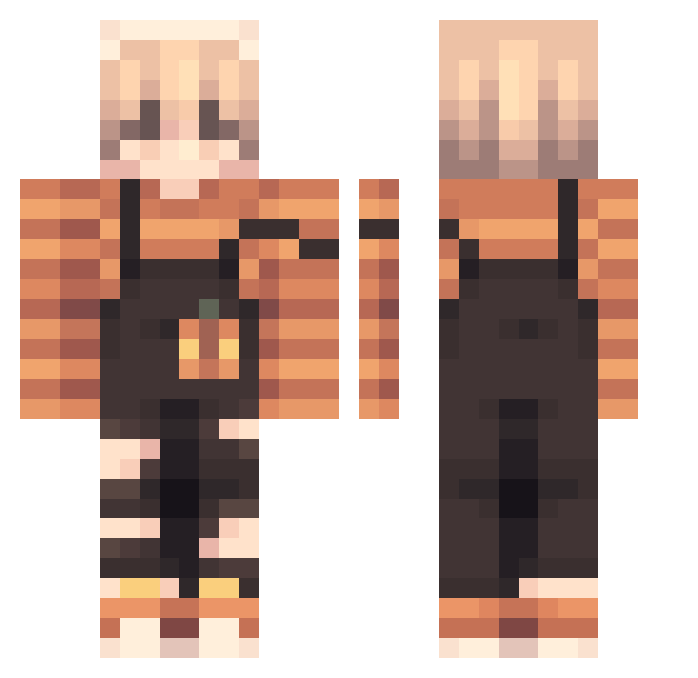 Redlaifir Minecraft skin, front and back view