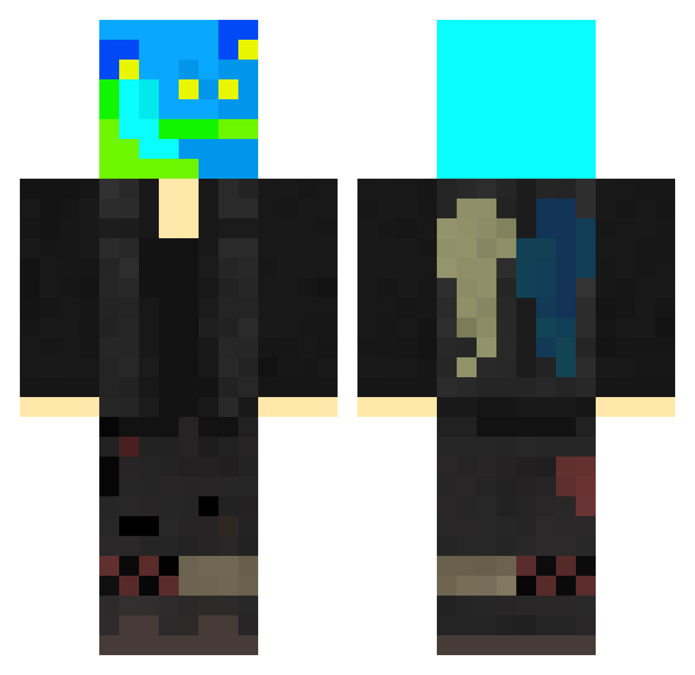 12gta6 Minecraft skin, front and back view