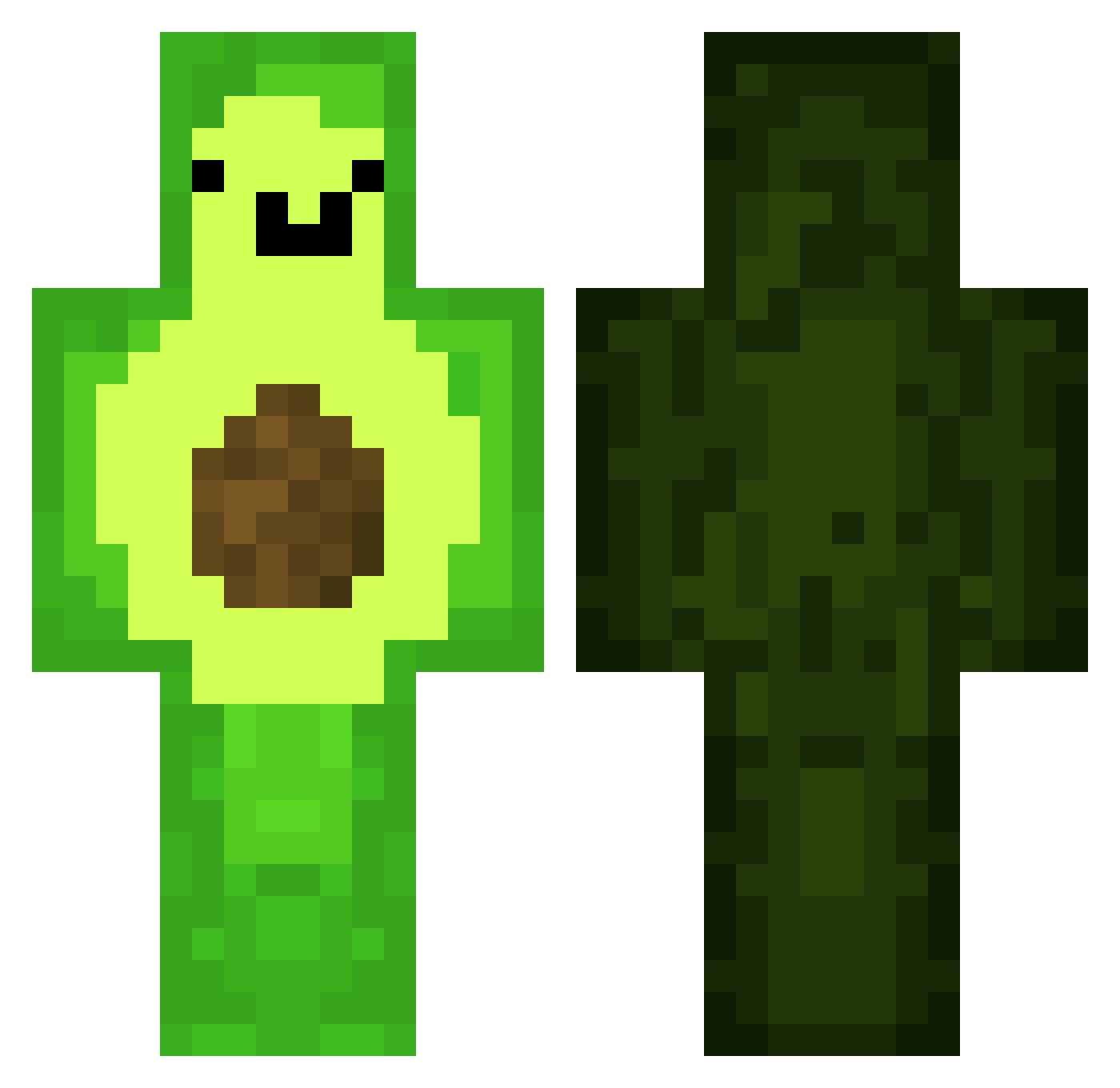 pandosik Minecraft skin, front and back view