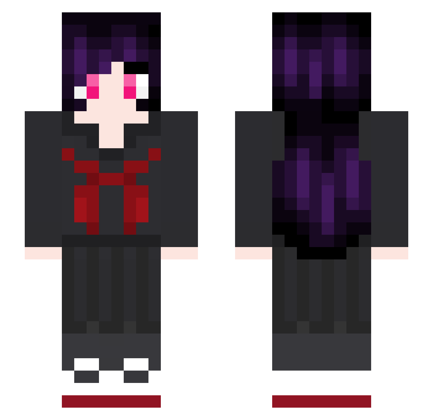 Rasquena Minecraft skin, front and back view