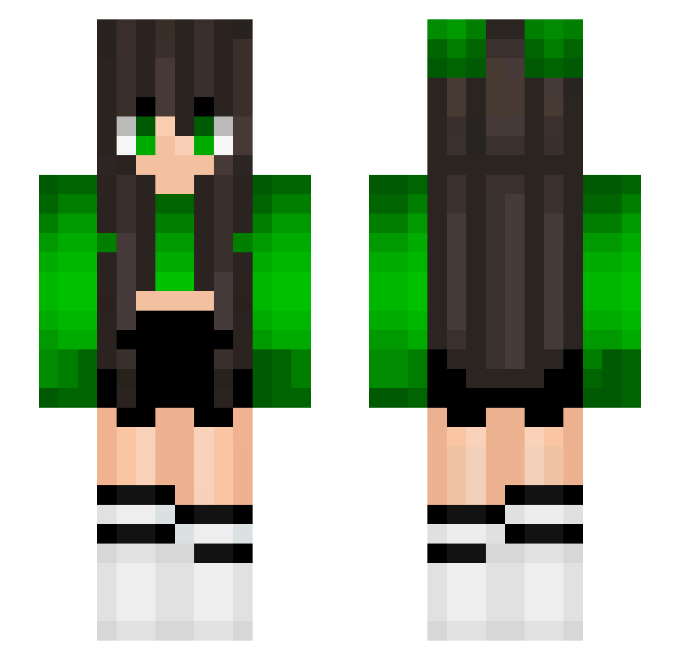 saddens Minecraft skin, front and back view