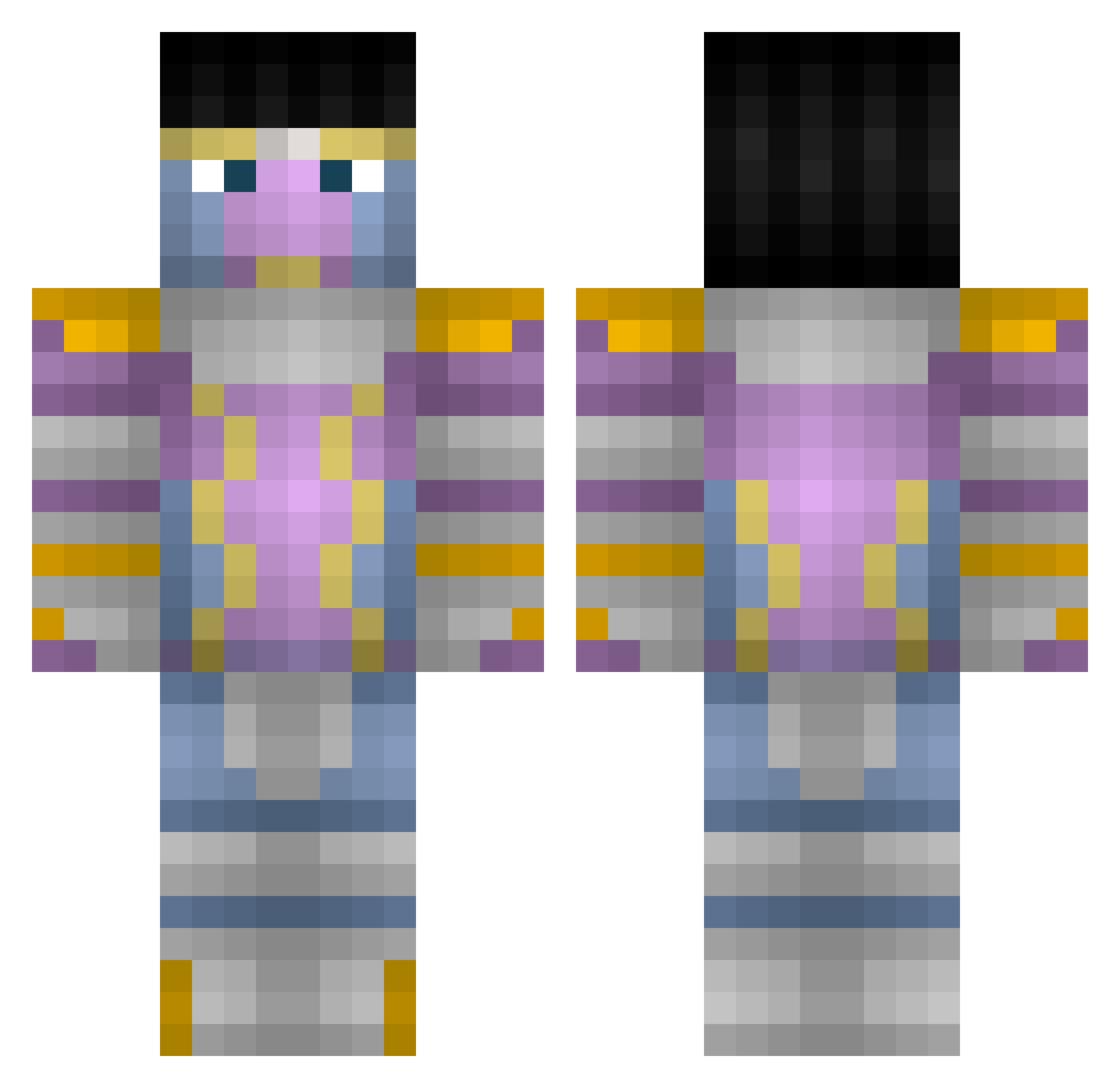 Vistonele Minecraft skin, front and back view
