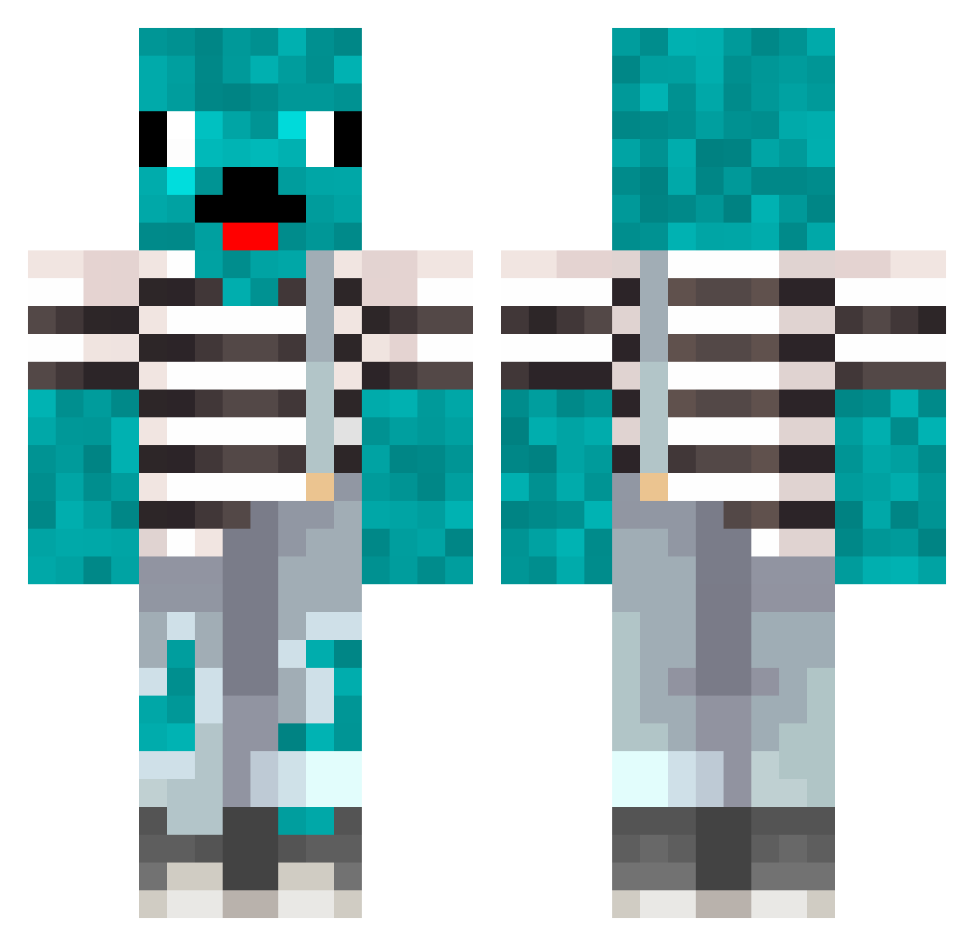 WolfBurns_ Minecraft skin, front and back view