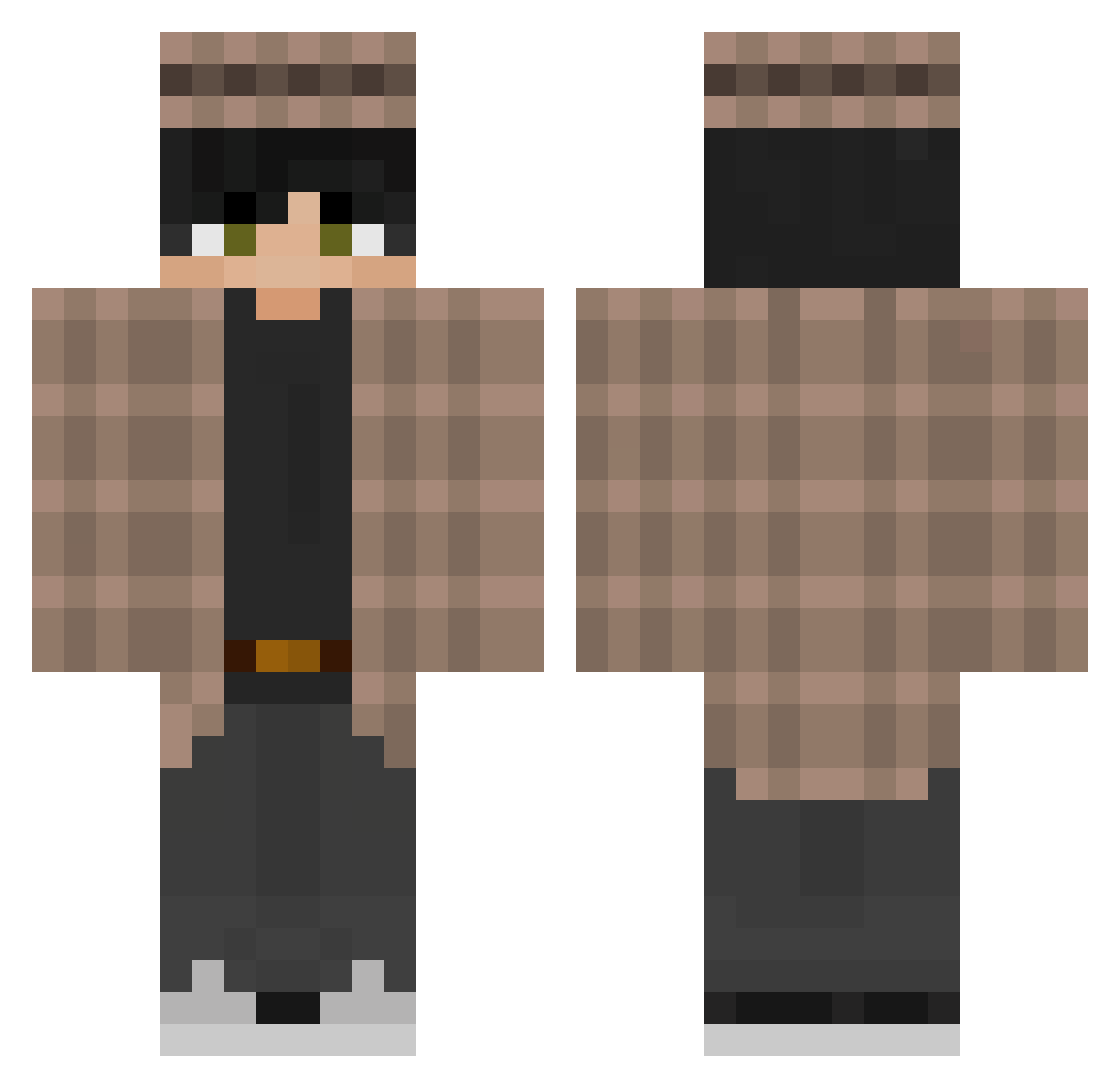 Xerado Minecraft skin, front and back view