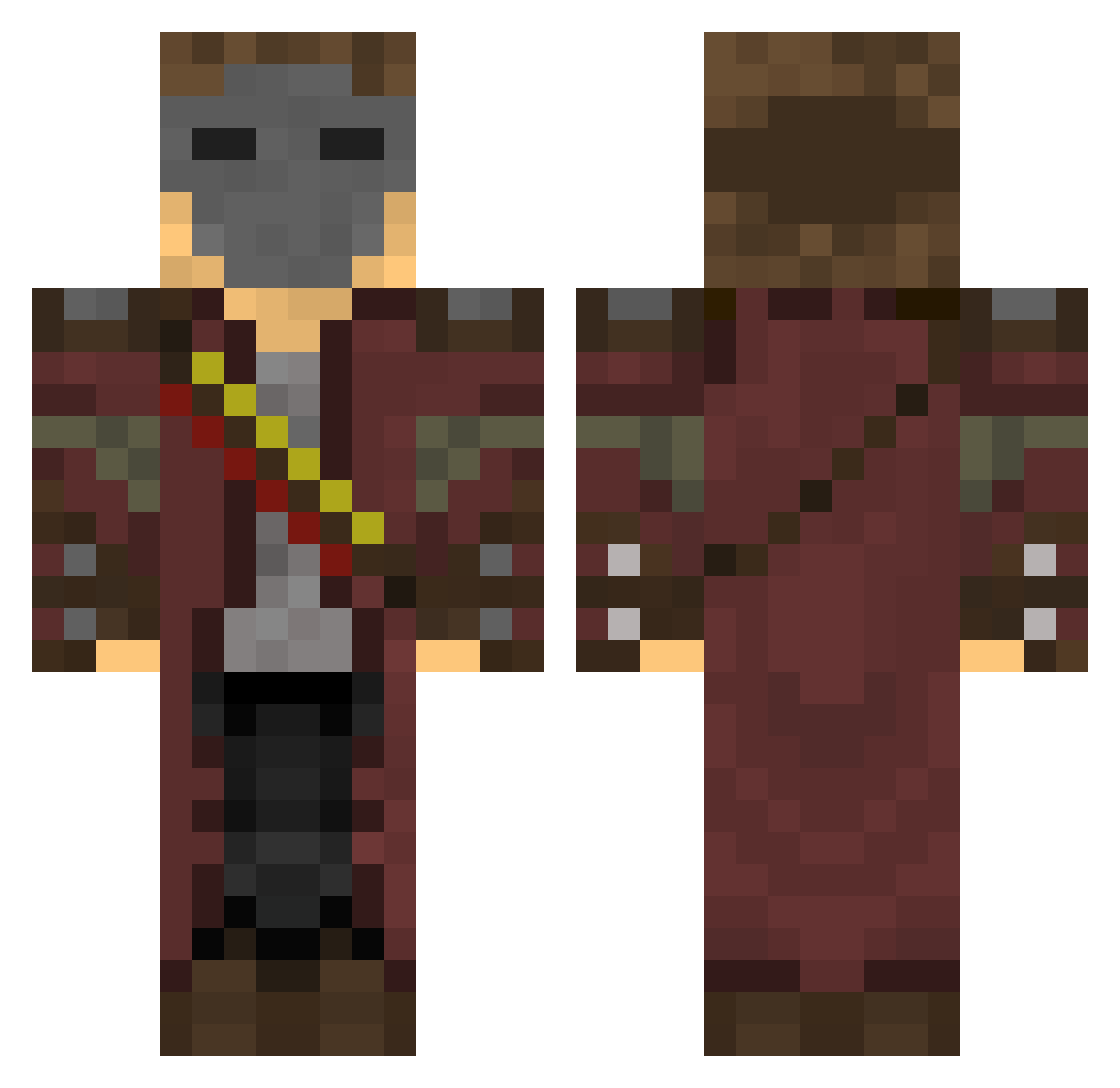 goblinization Minecraft skin, front and back view