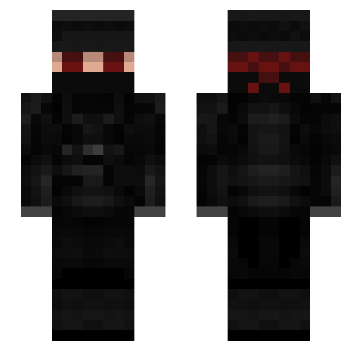 Mysell Minecraft skin, front and back view